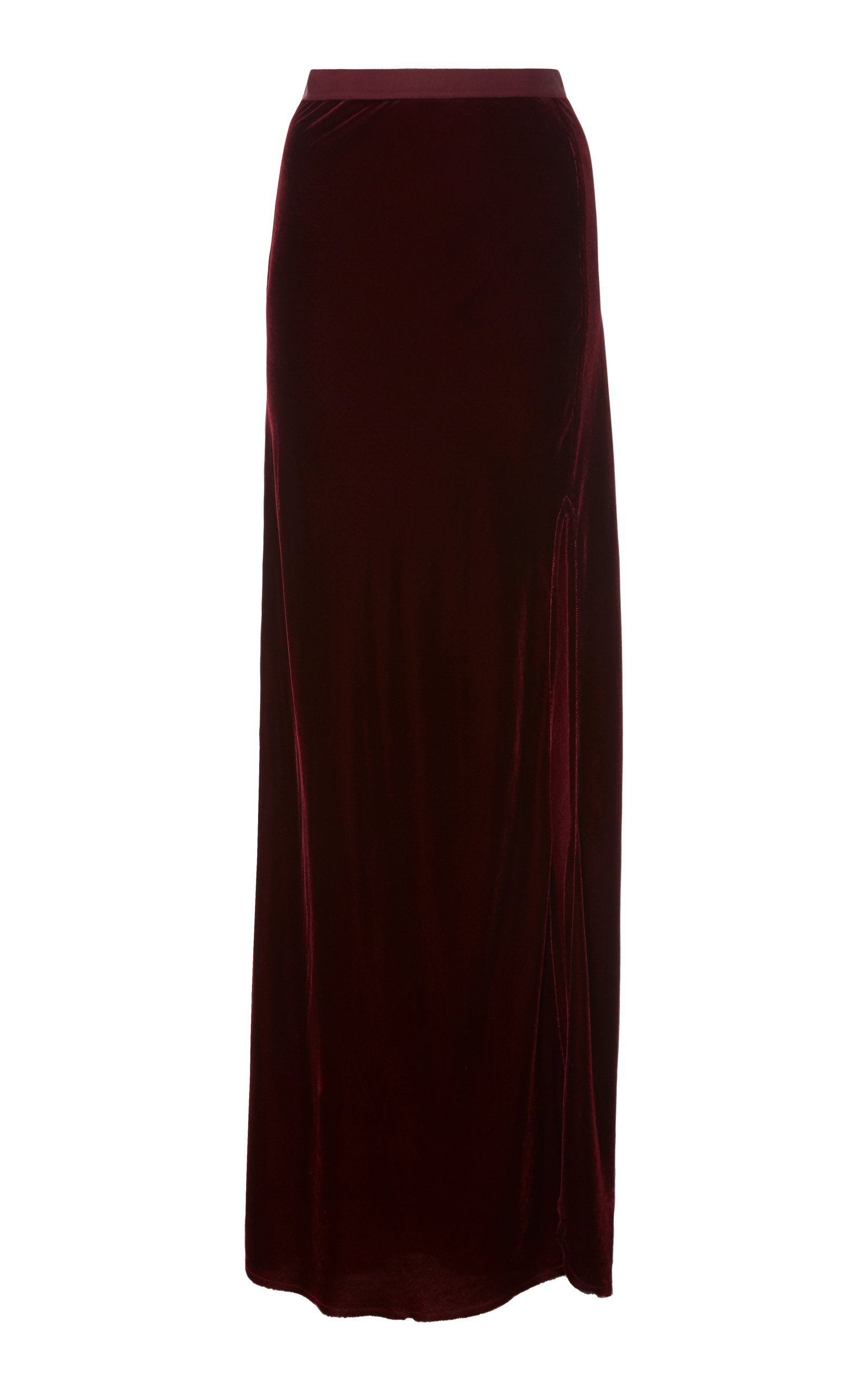 velvet maxi skirt