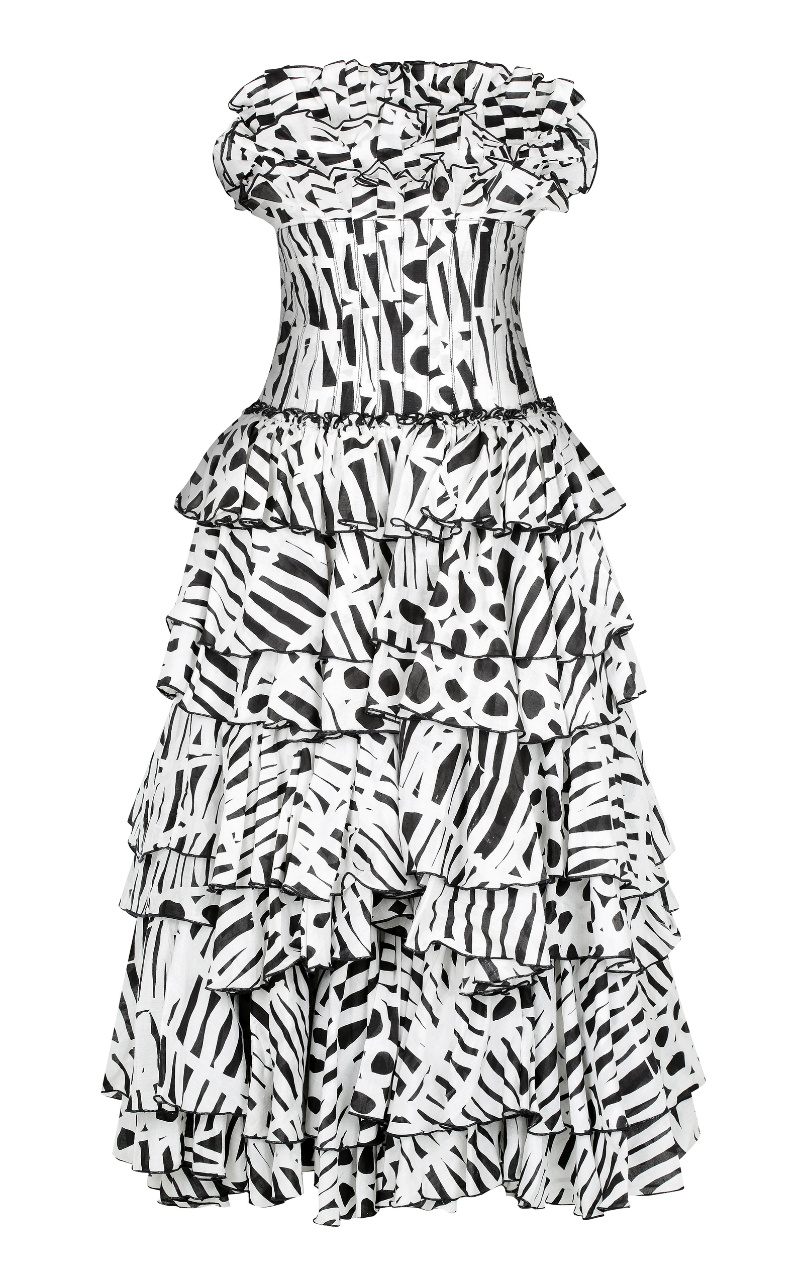 aje black and white dress