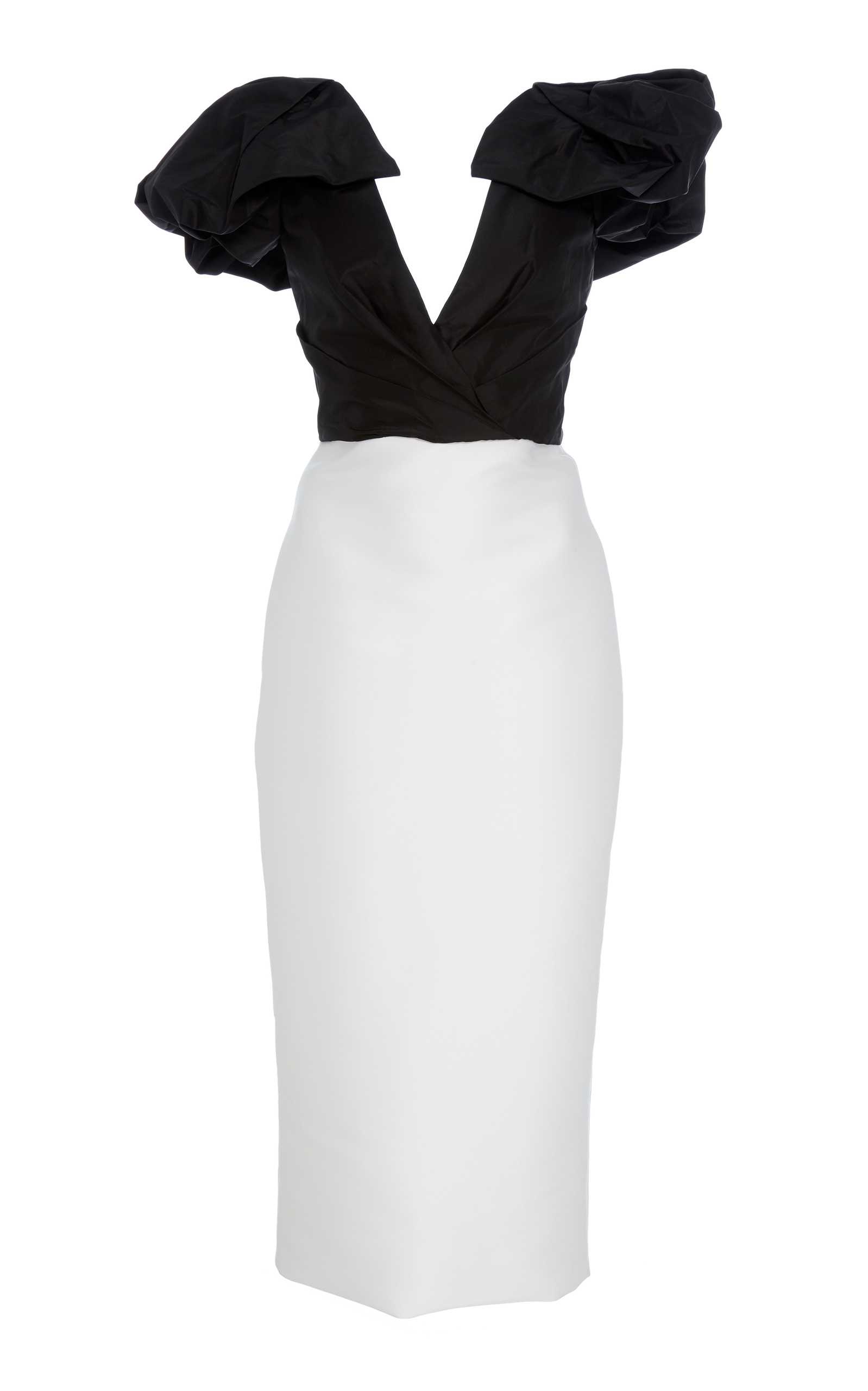 monique lhuillier black and white dress