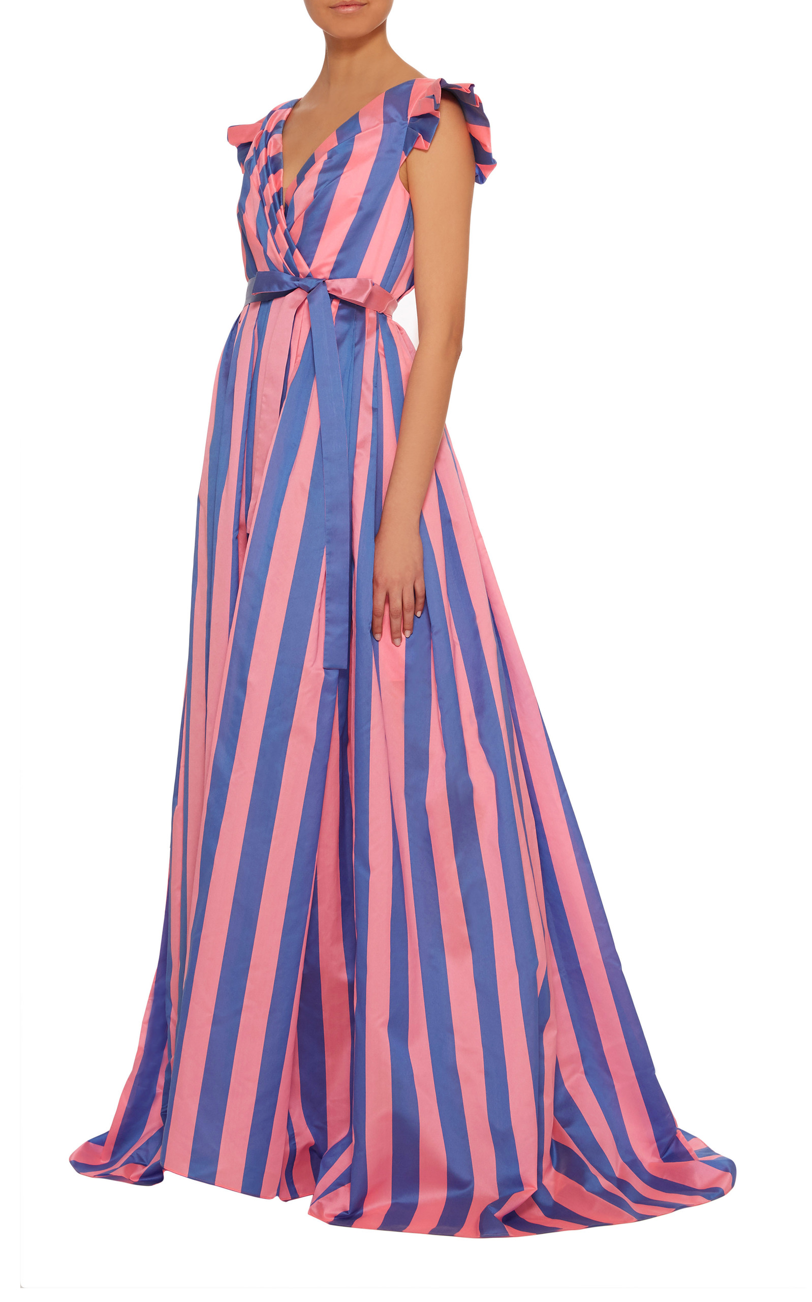 striped ball gown