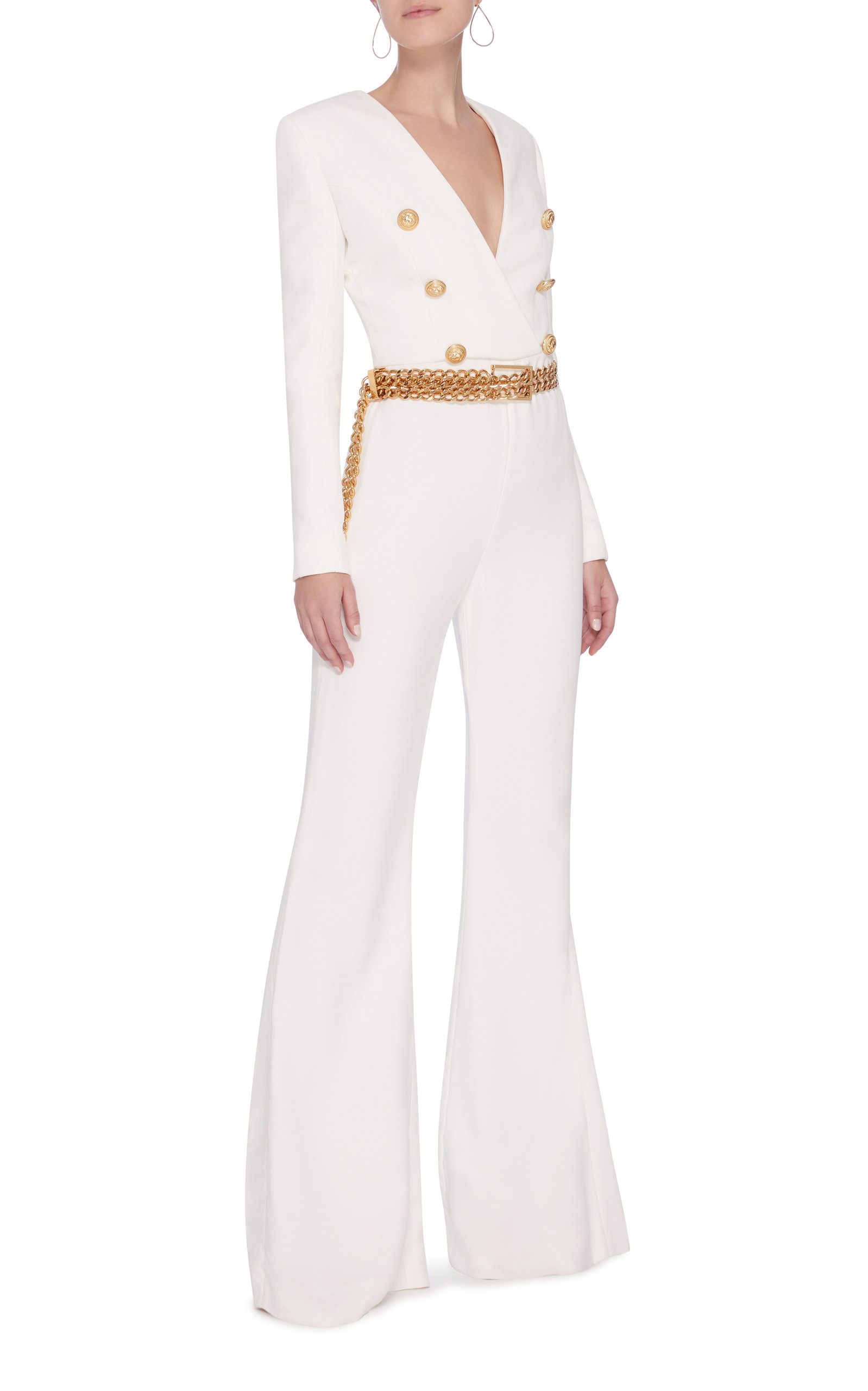 balmain white jumpsuit