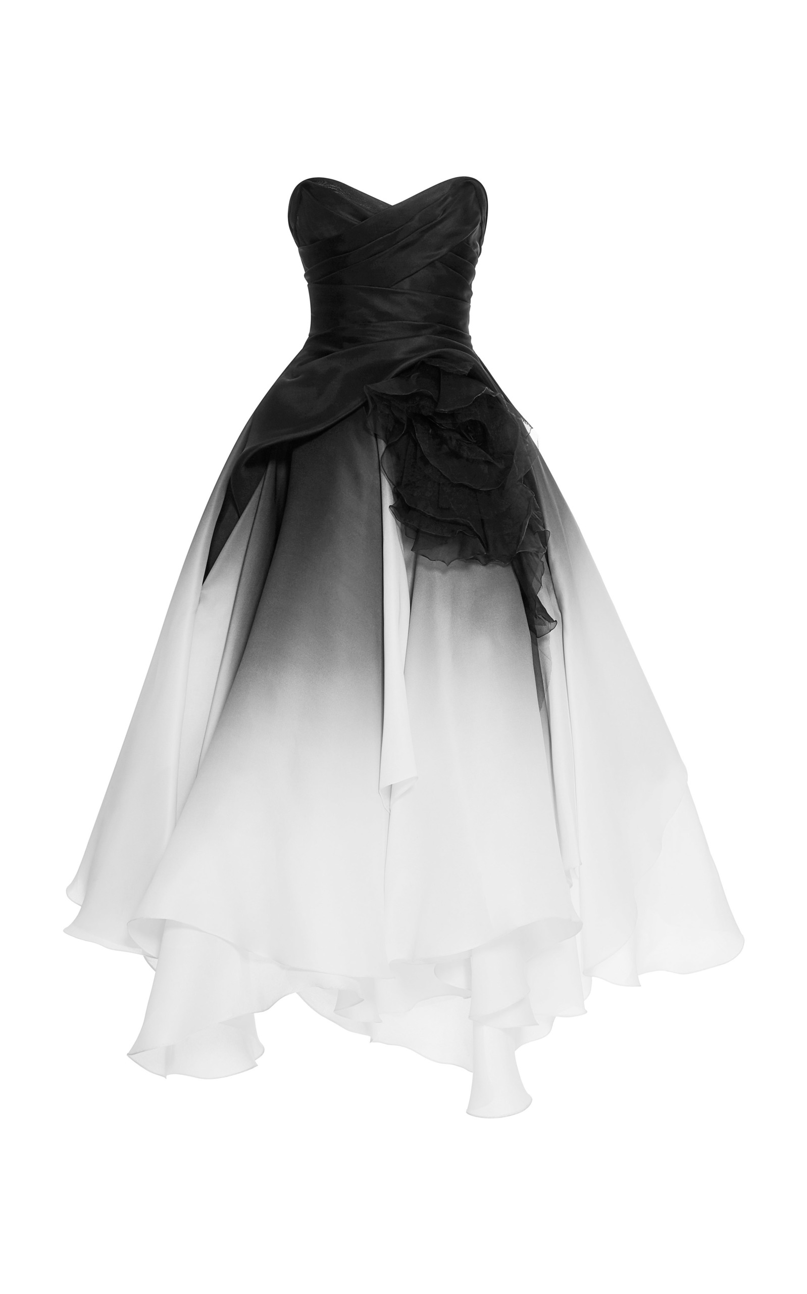 marchesa black and white dress