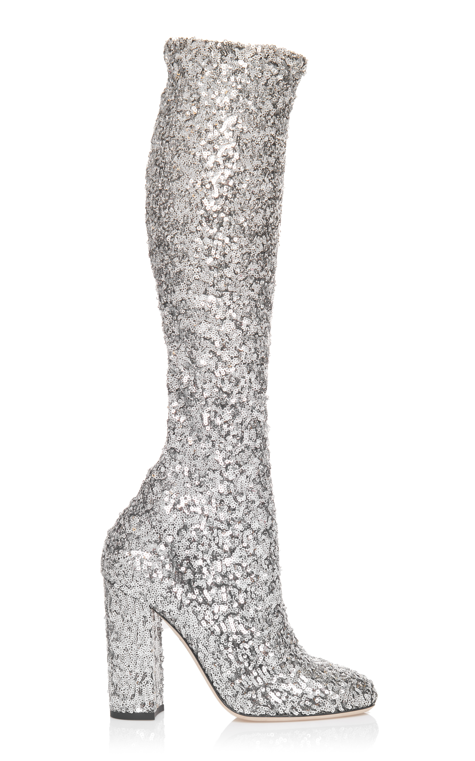 sequin silver boots