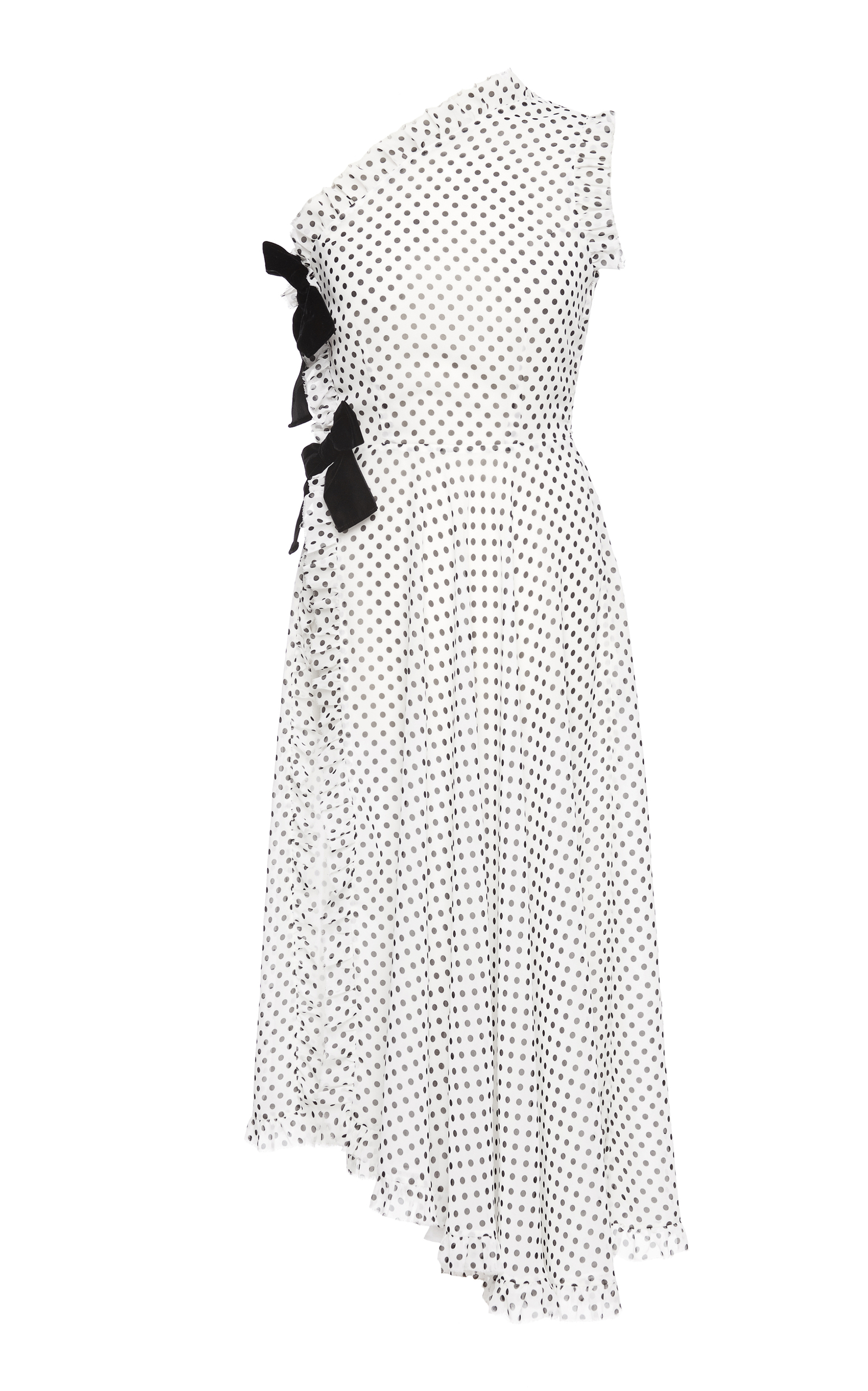 polka dot one sleeve dress