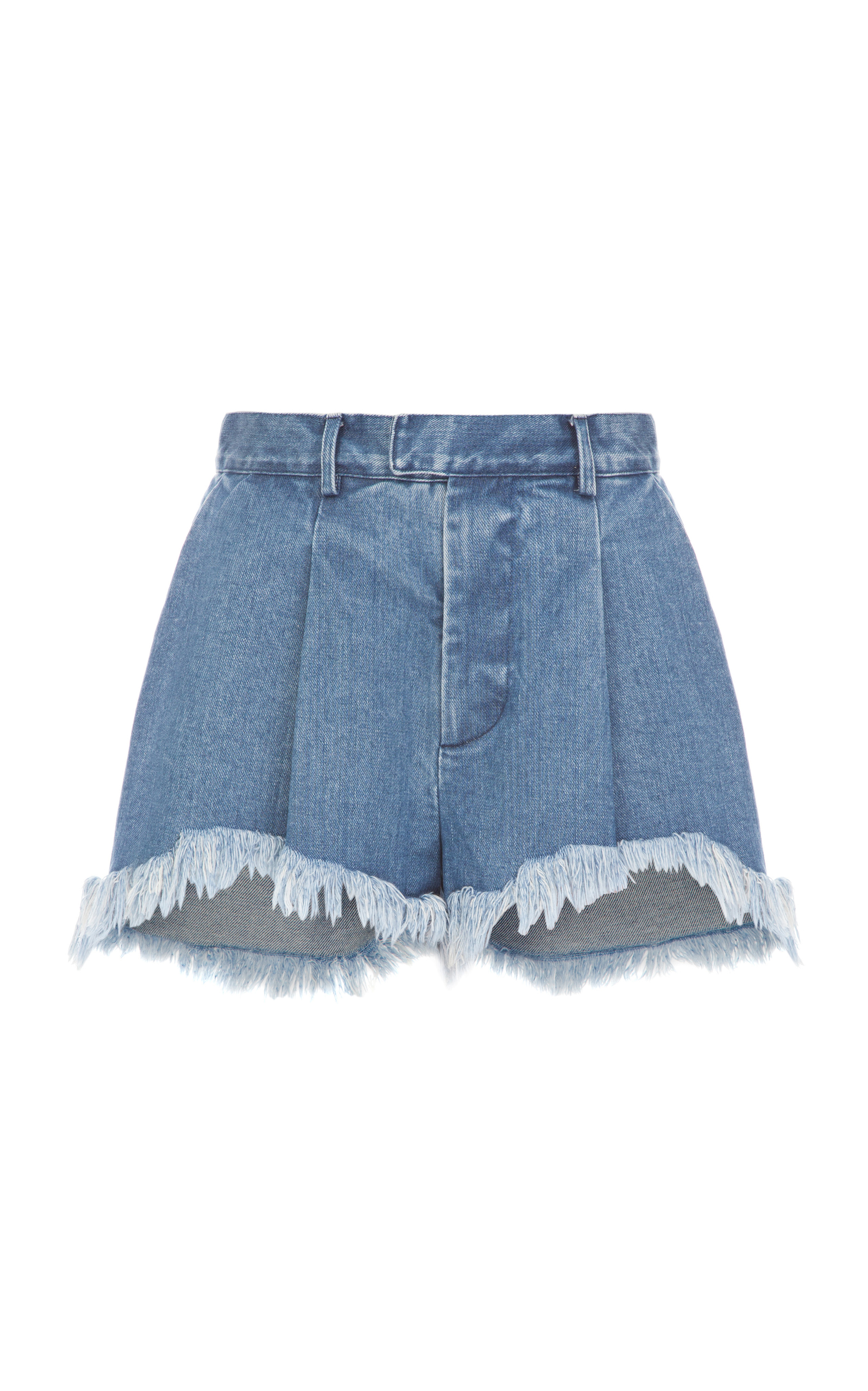 long fringe denim shorts