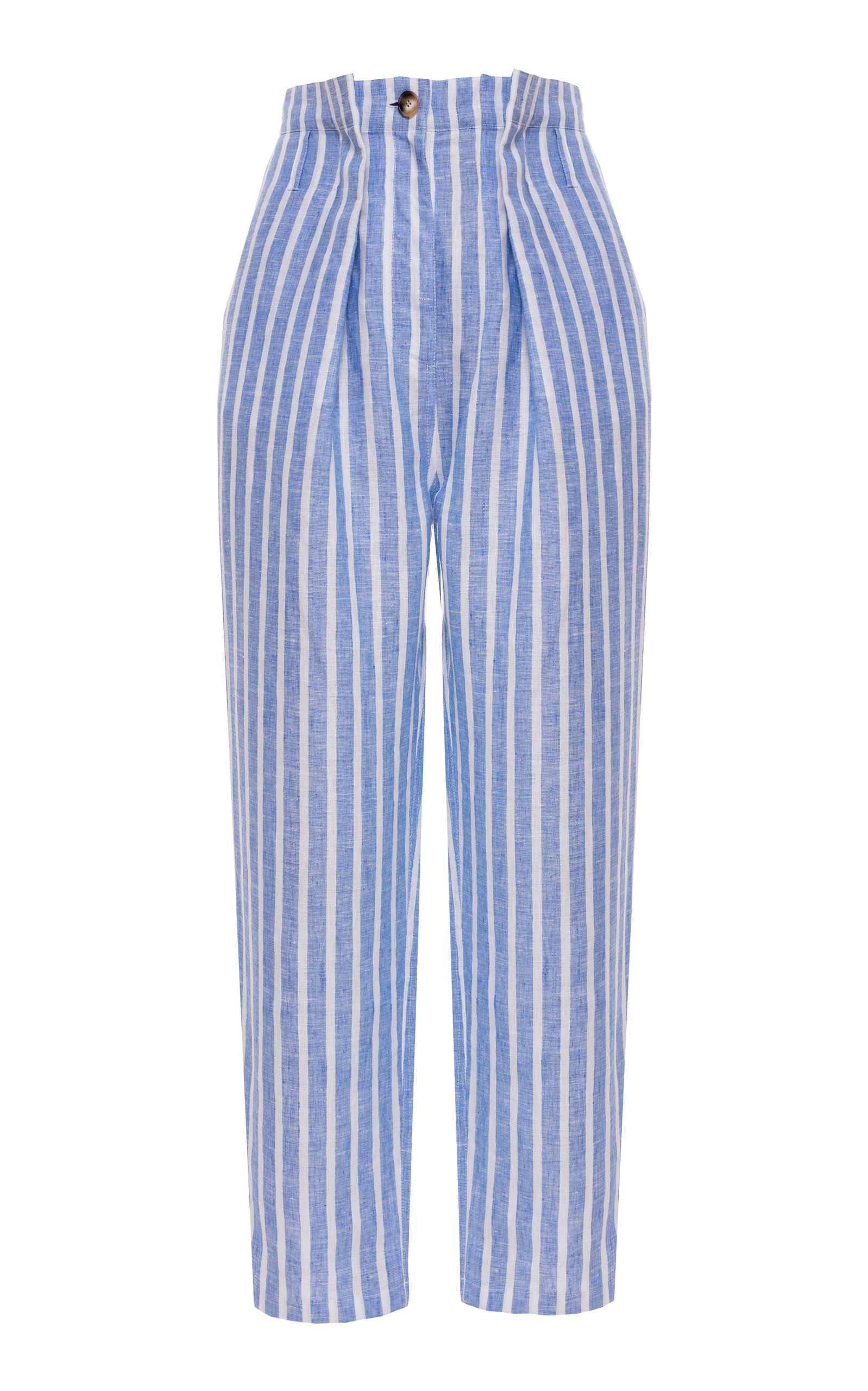 high waisted striped linen pants