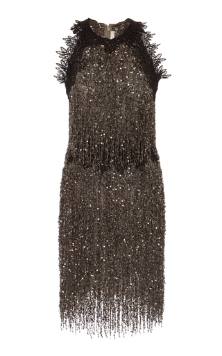 Beaded Fringed Tulle Mini Dress by Naeem Khan | Moda Operandi