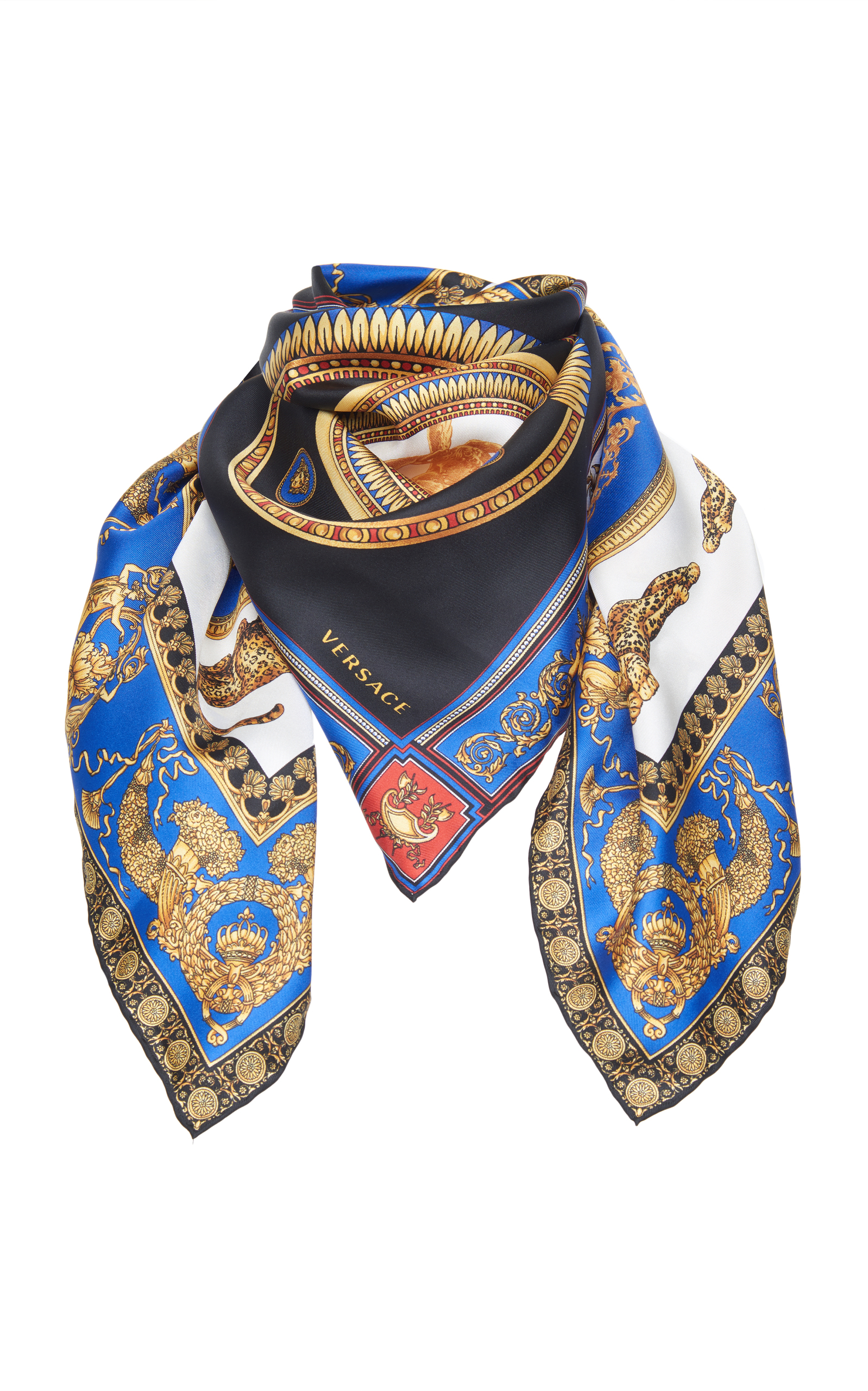 Printed Silk Scarf By Versace Moda Operandi