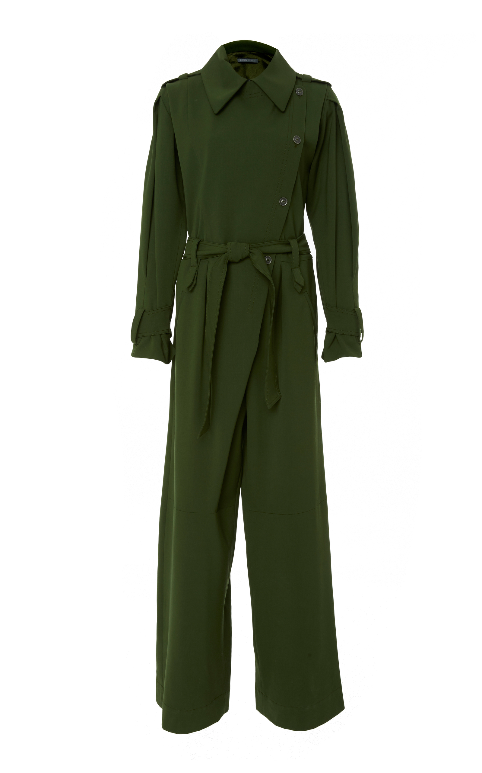 olive green strapless jumpsuit