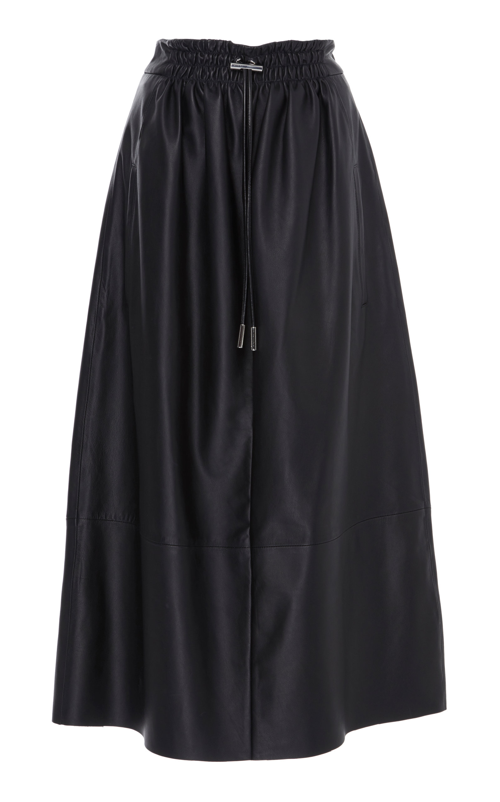 tibi leather midi skirt