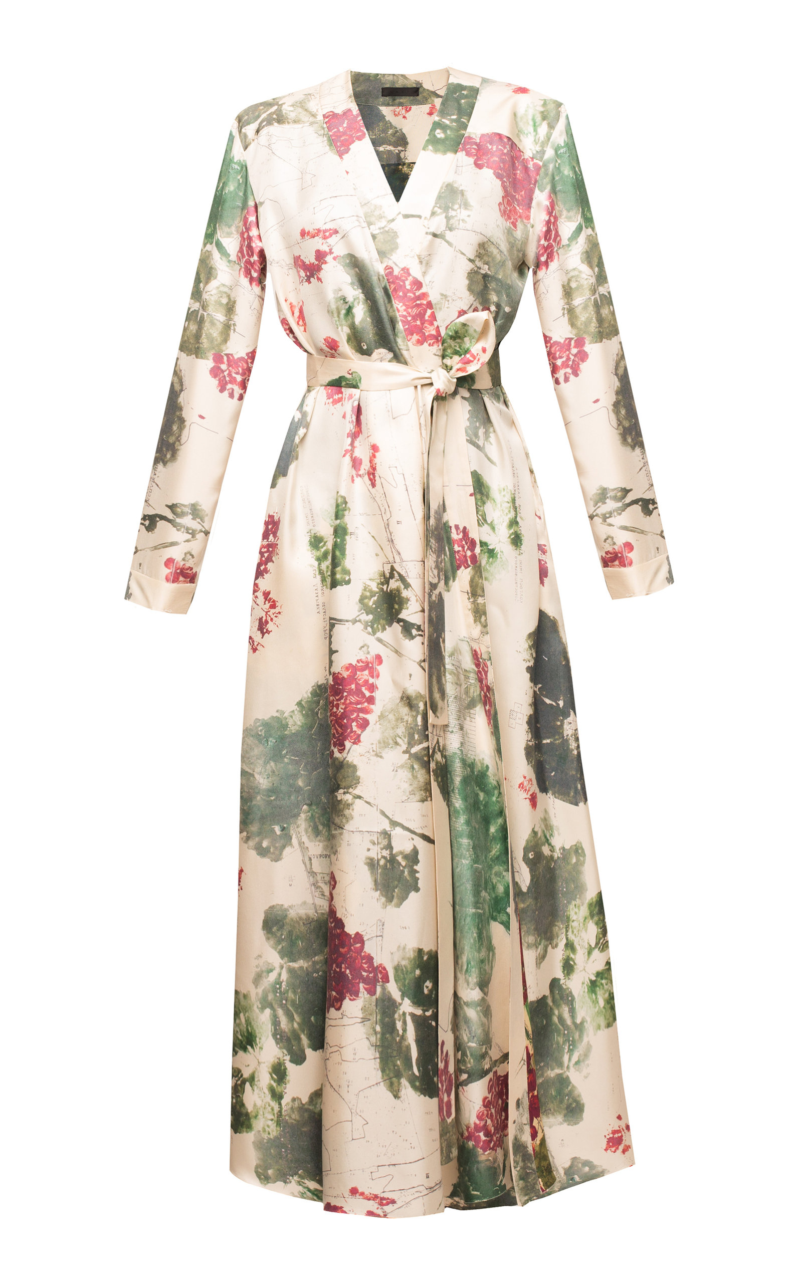 silk floral robe