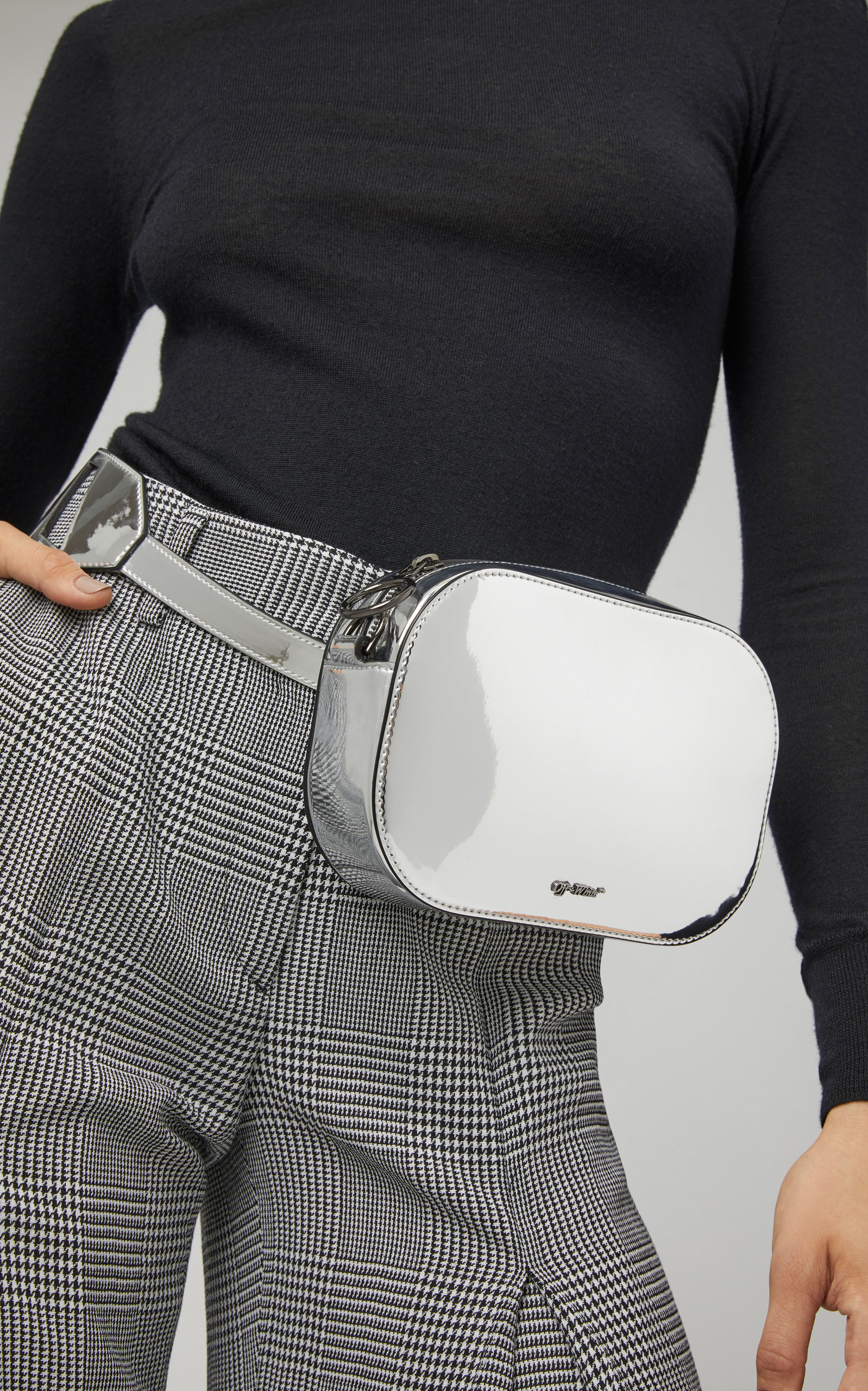 white leather waist bag