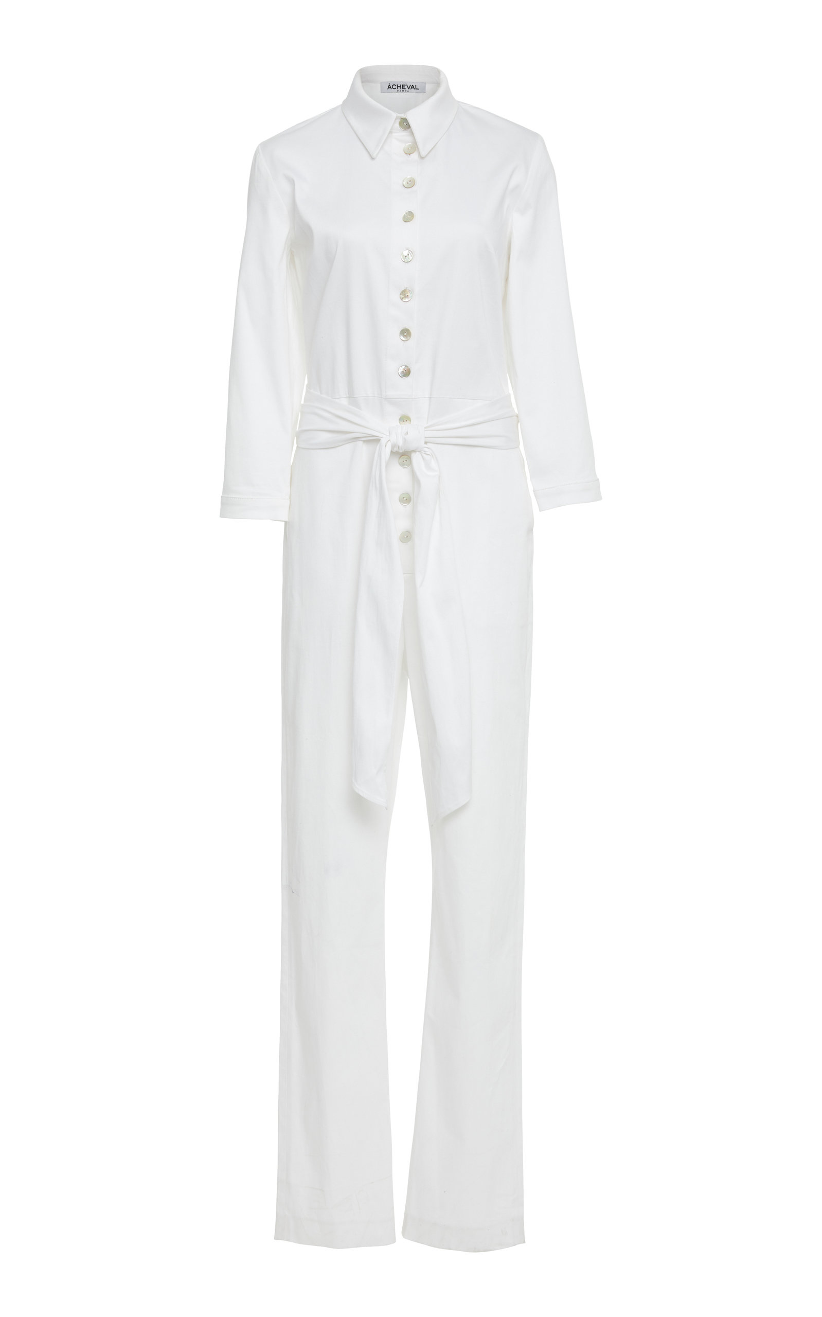 white button up jumpsuit