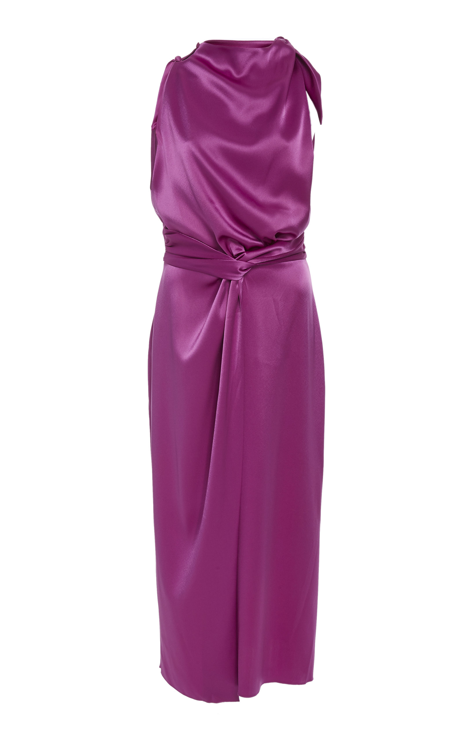 nanushka kalila satin midi dress