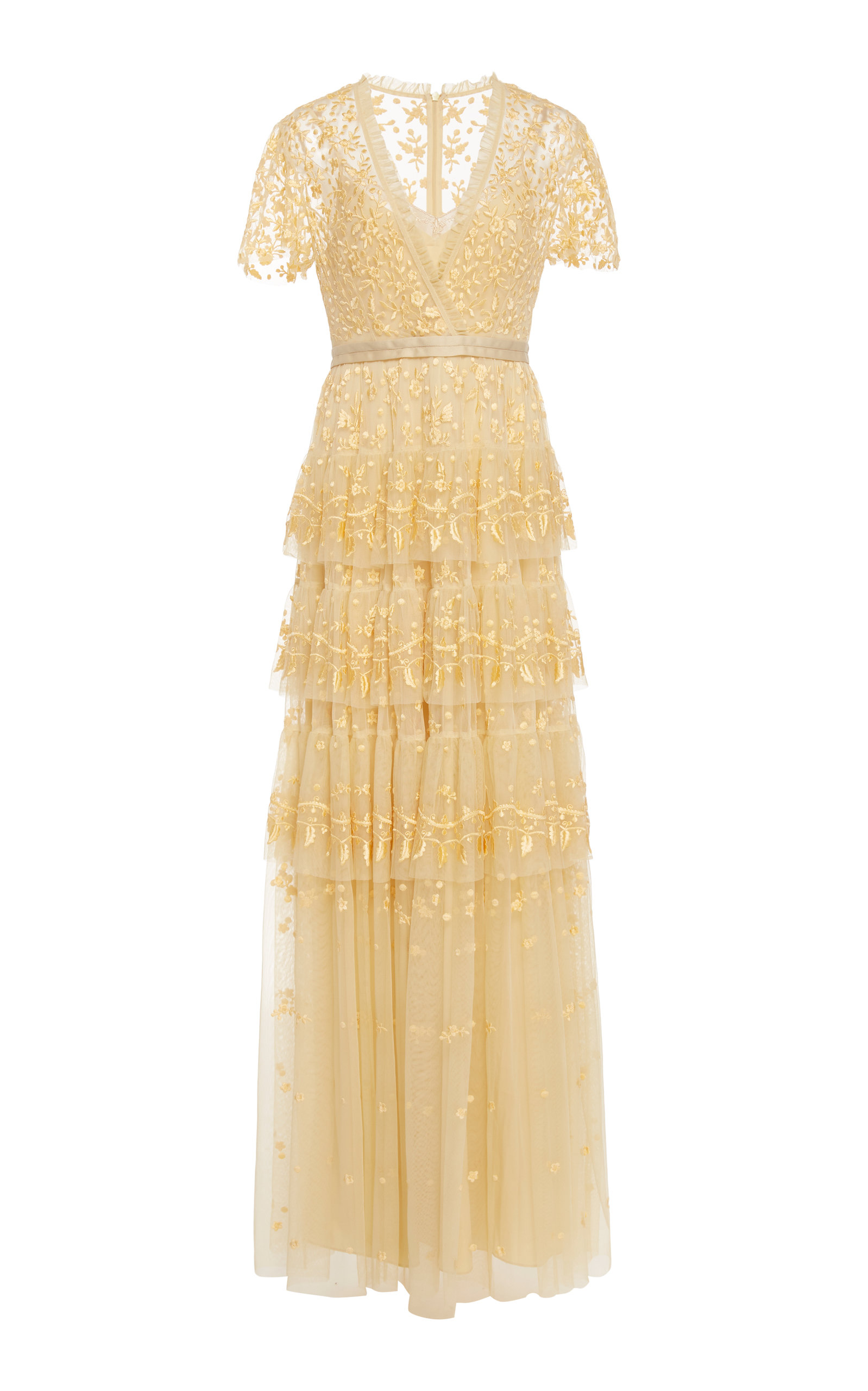 needle and thread yellow dress