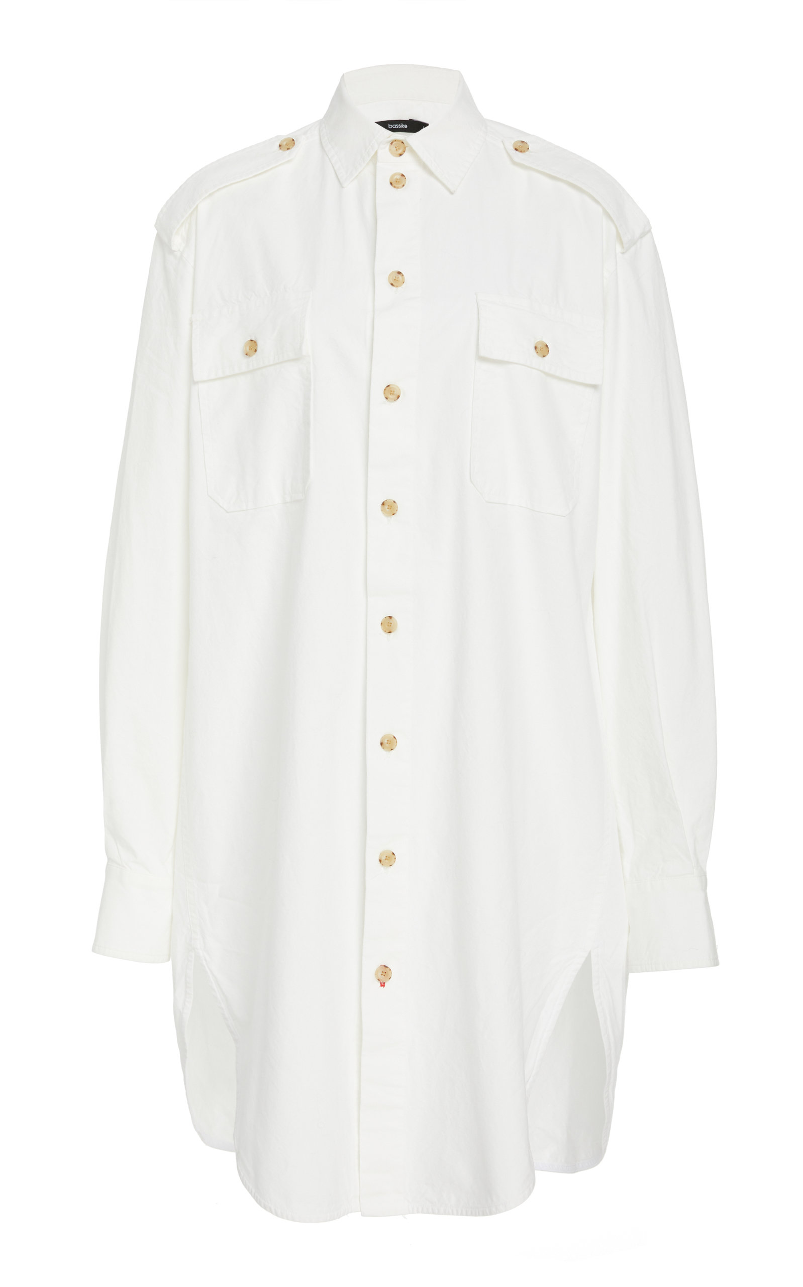 white utility shirt dress