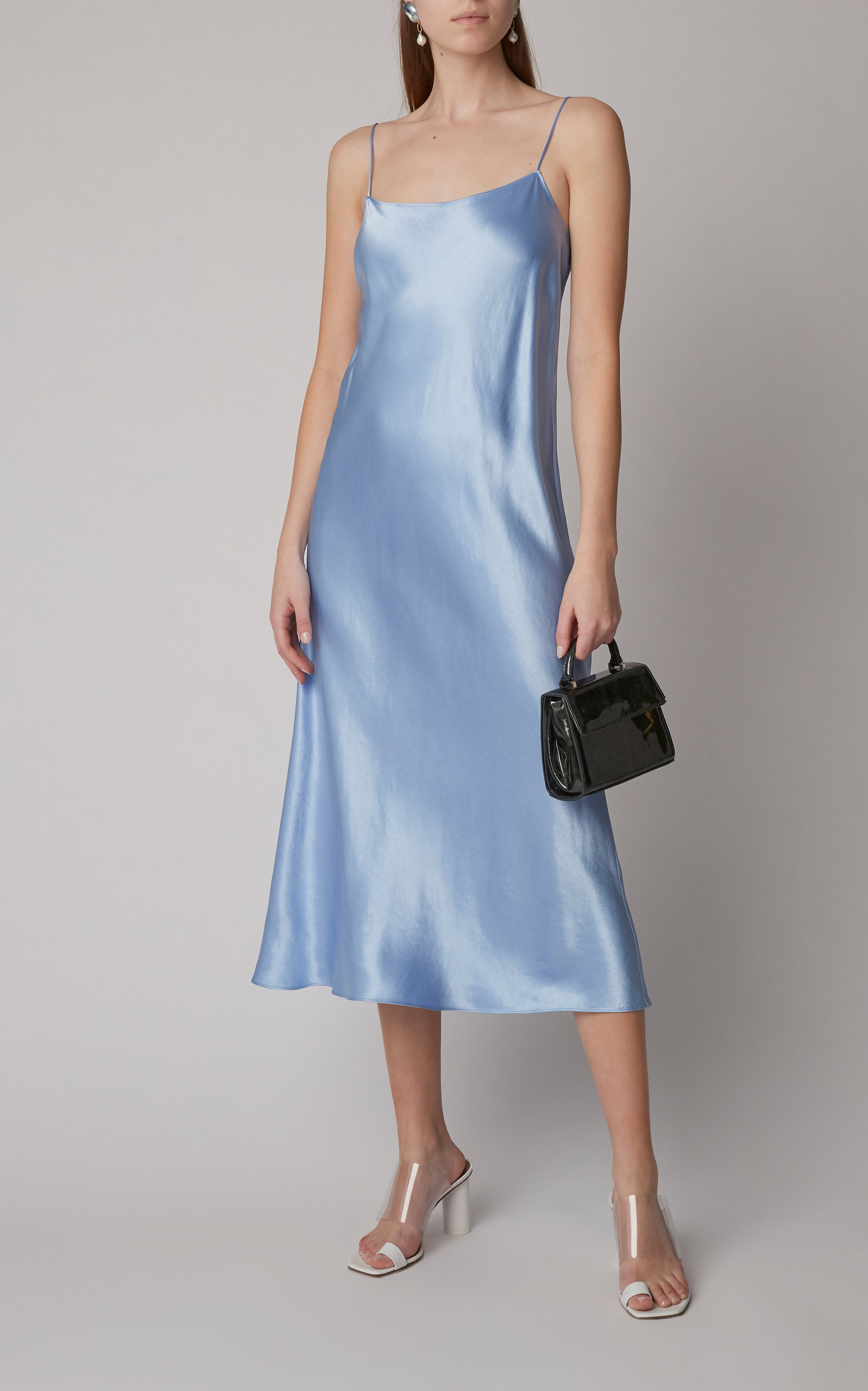 vince silk midi dress