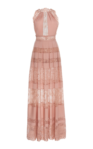 lace halter neck maxi dress