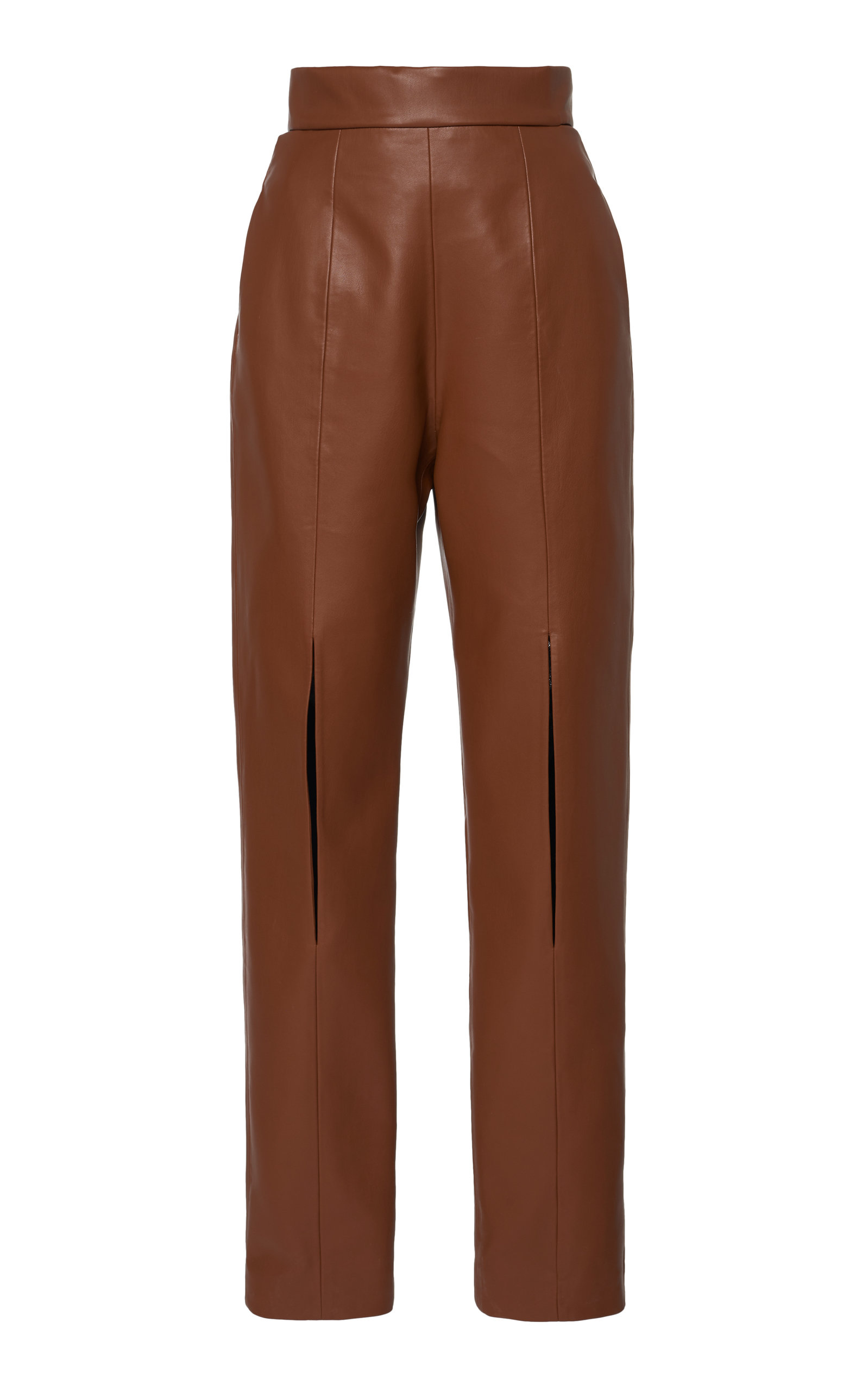 tan faux leather pants