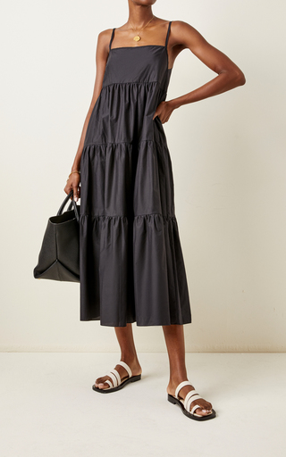 Tiered Cotton-Poplin Midi Dress展示图