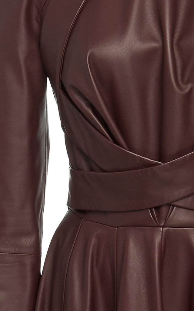 leather burgundy dress