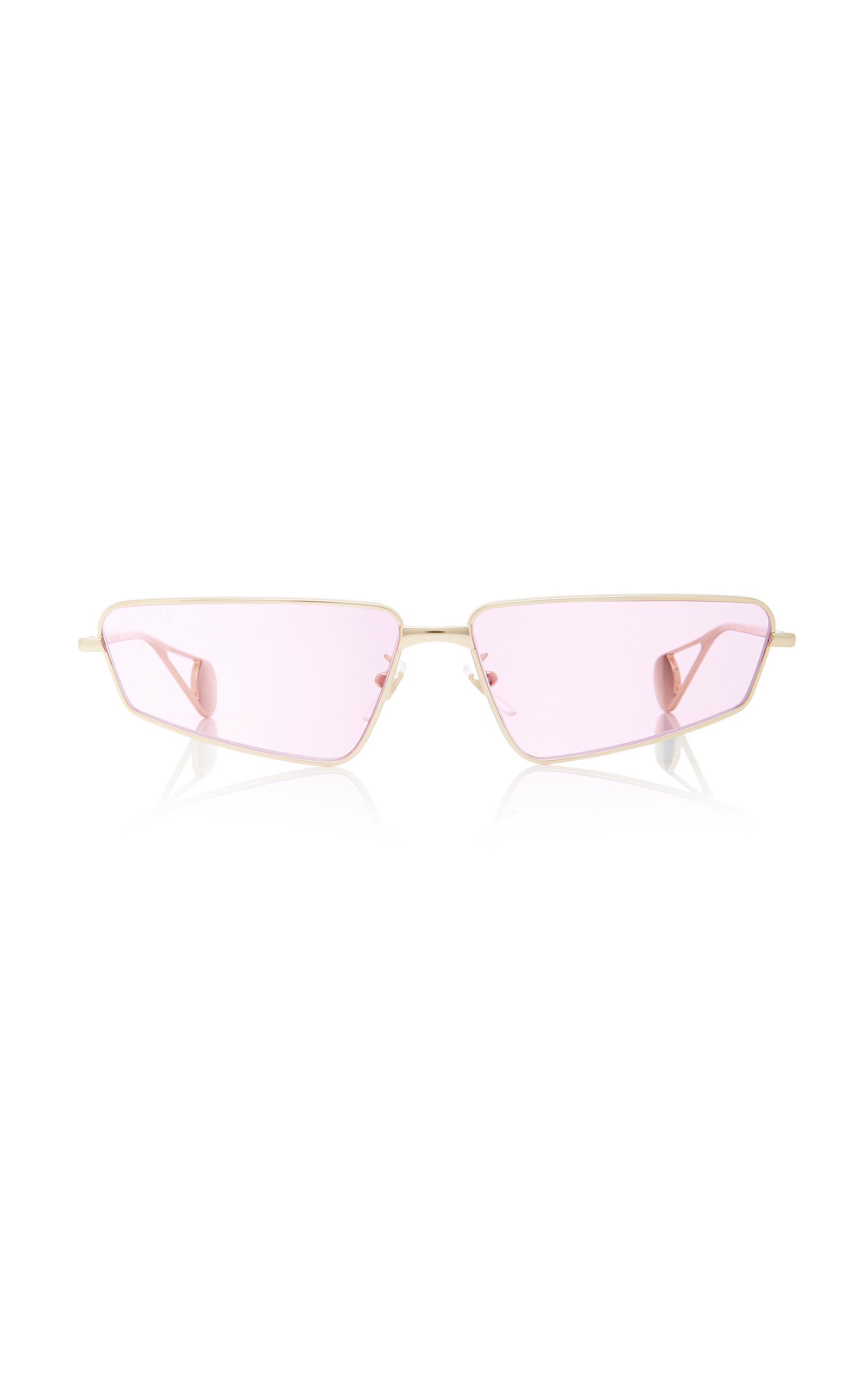 gucci square frame metal glasses