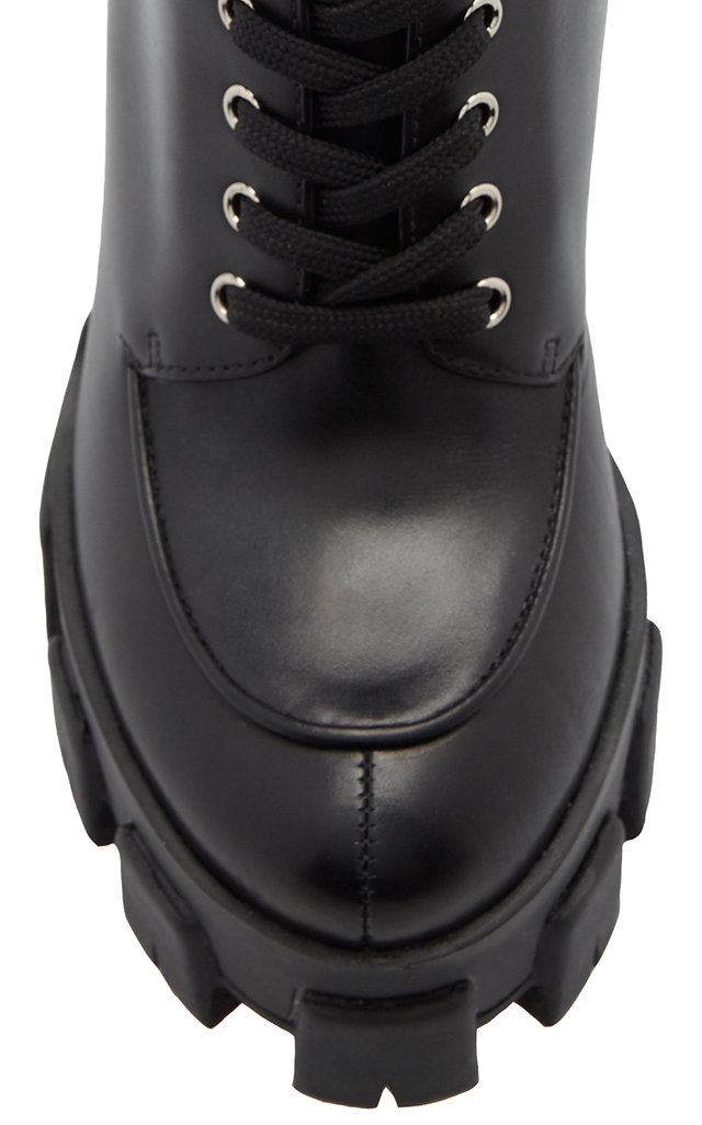 prada laced leather booties