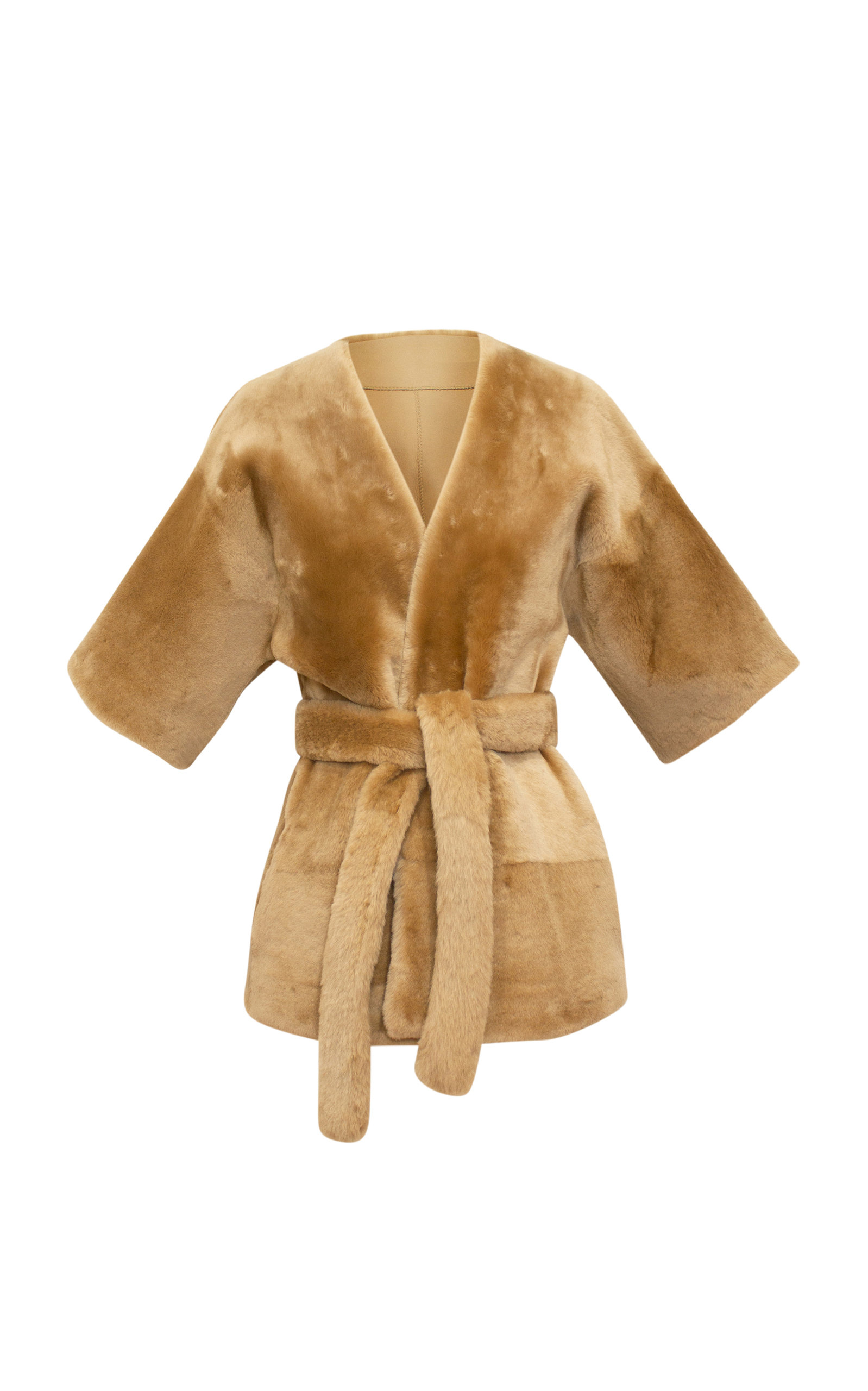 shearling wrap coat