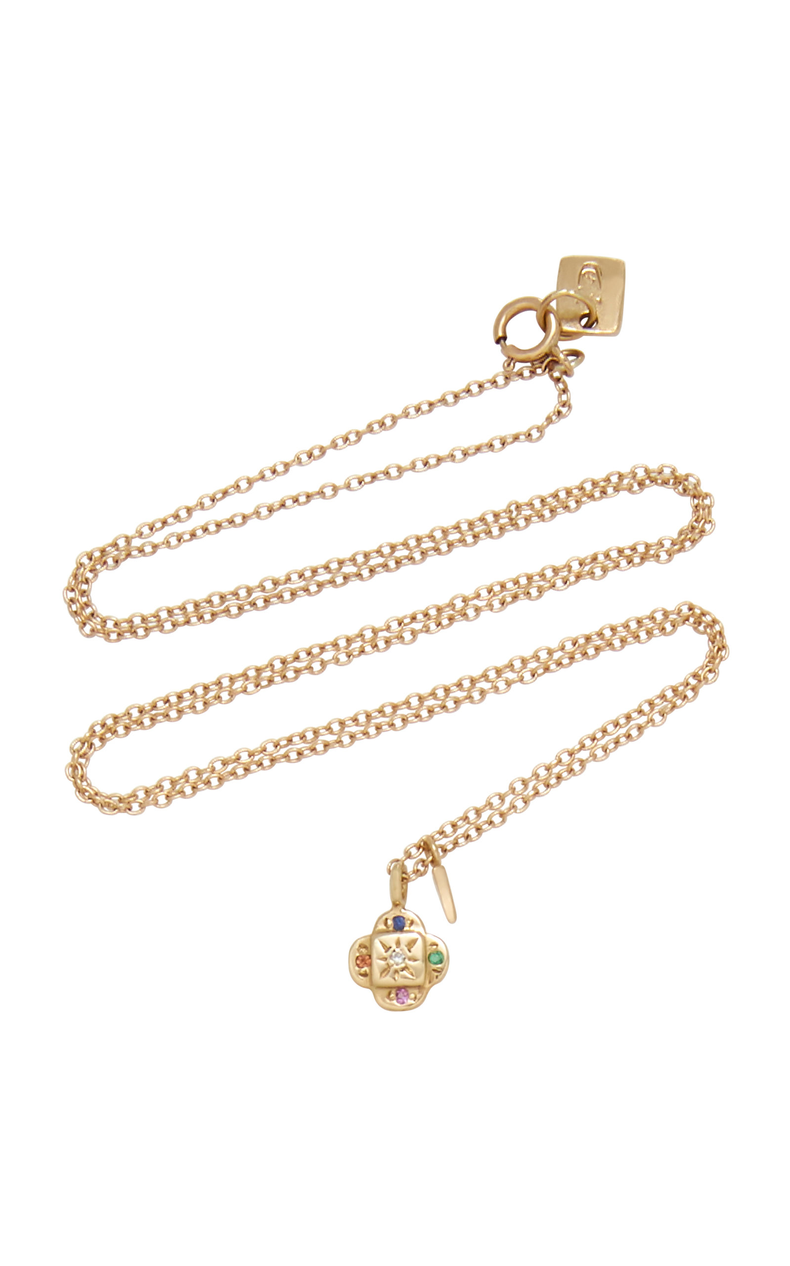 Endless Knot 10k Gold And Multi Stone Necklace By Scosha Moda