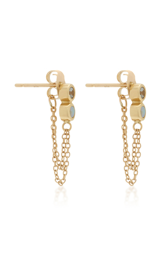 Infinity 10k Gold White Sapphire And Opal Earrings By Scosha