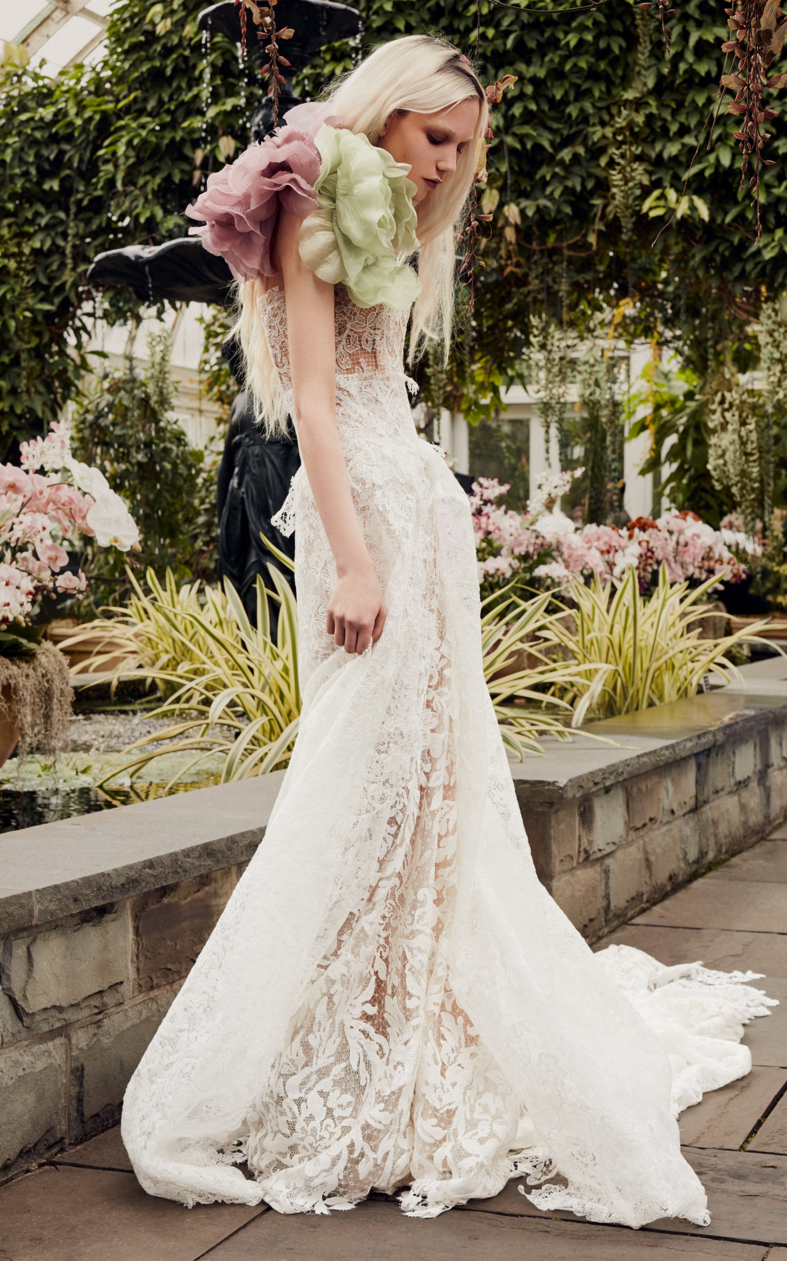 white by vera wang macrame lace wedding dress