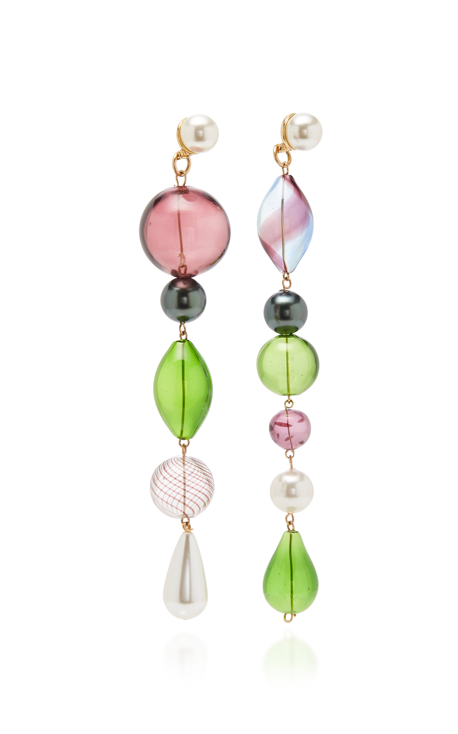 The Masque Glass And Pearl Earrings By 