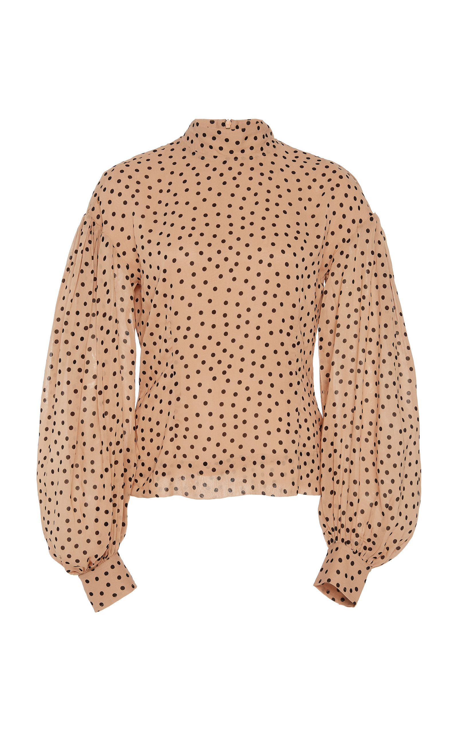 ganni dotted georgette blouse