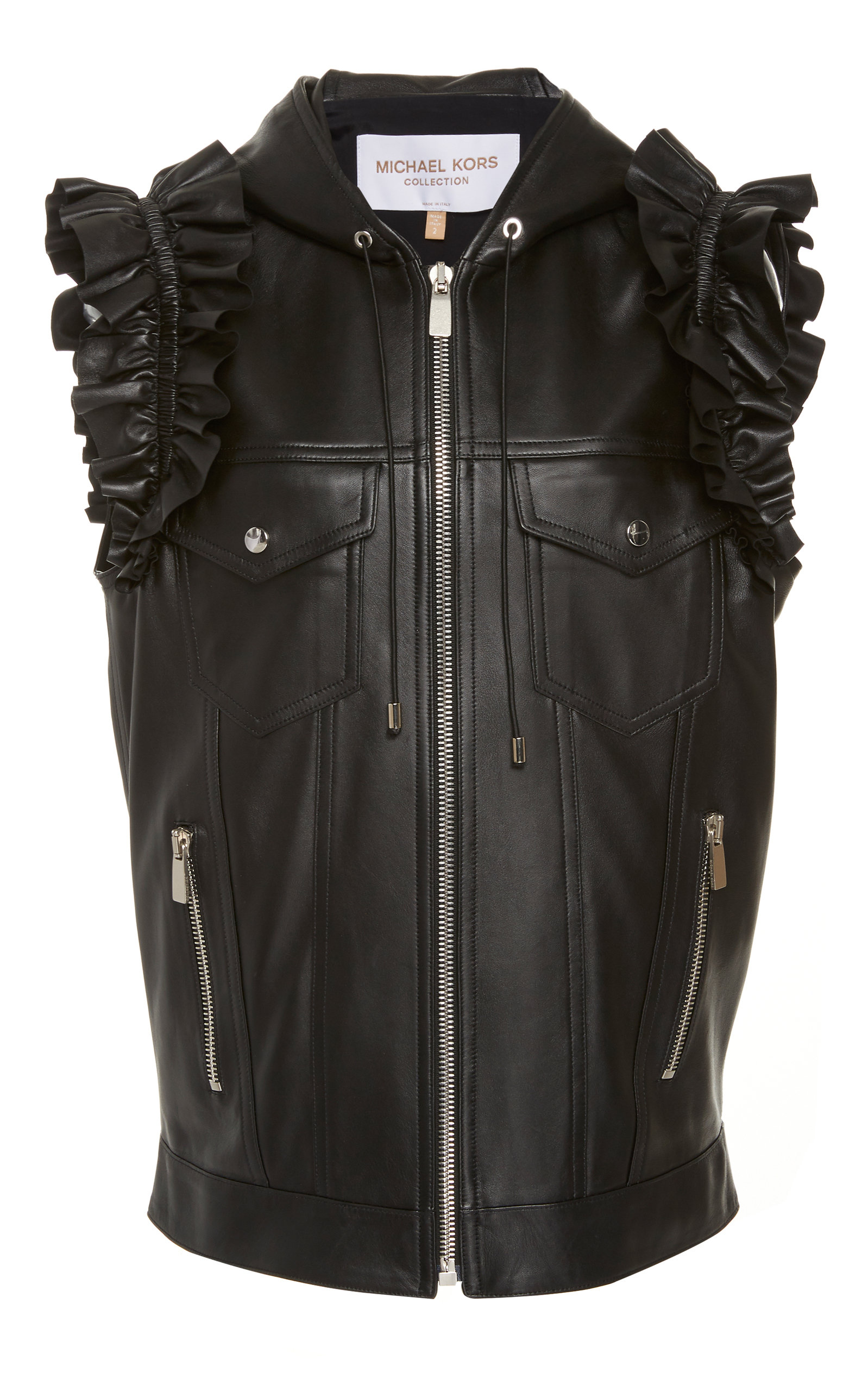 michael kors leather vest