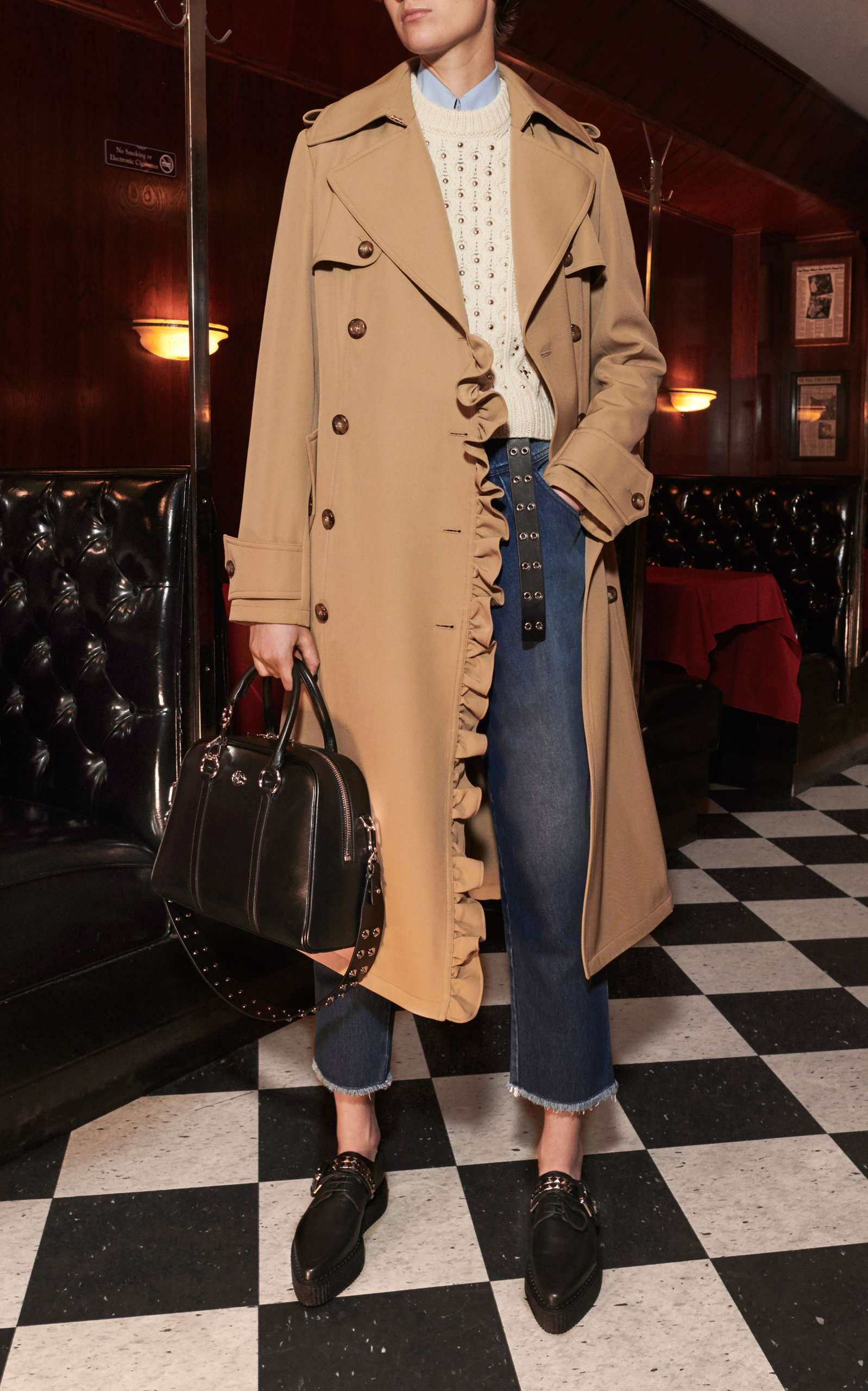 michael kors satin trench coat