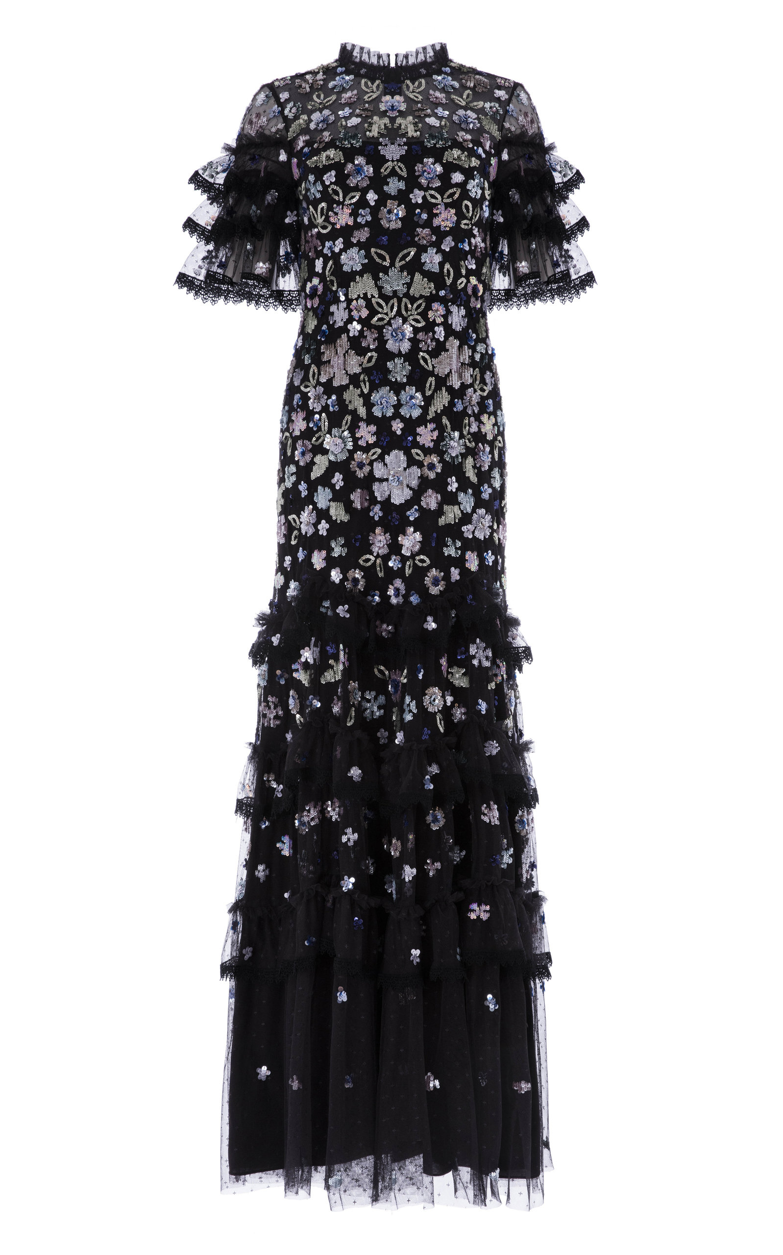 needle and thread black sequin dress