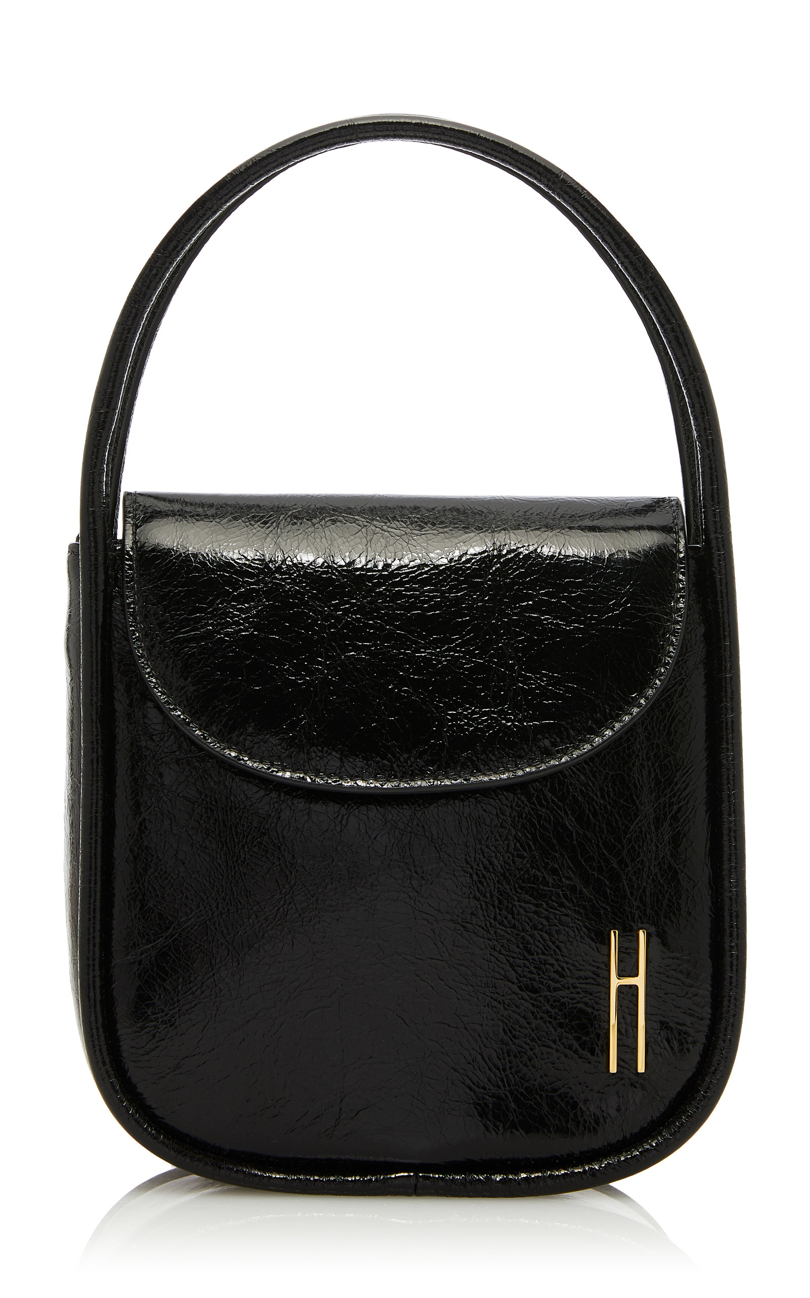 shiny patent handbag