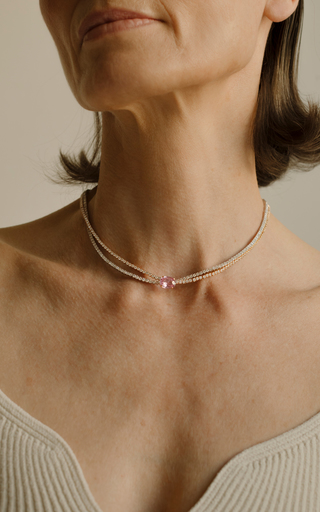 Hepburn 18K Rose Gold, Sapphire, and Diamond Choker展示图