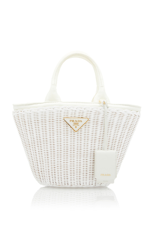 prada wicker bag white