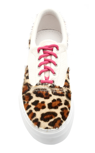 Iseo Leather and Leopard-Print Calf Hair Sneakers展示图