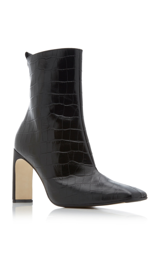 Marcelle Croc-Embossed Leather Boots展示图