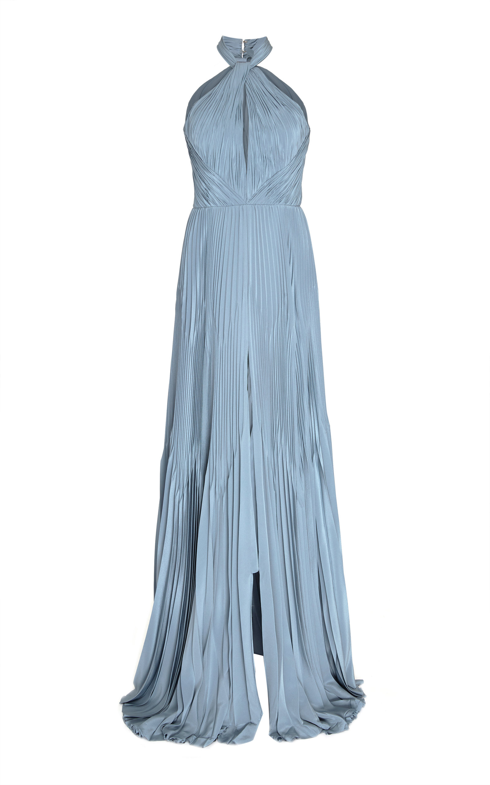 pleated evening dress