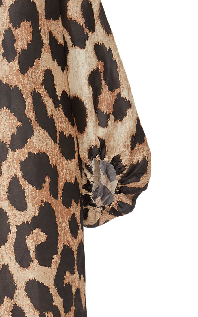 ganni leopard shirt dress