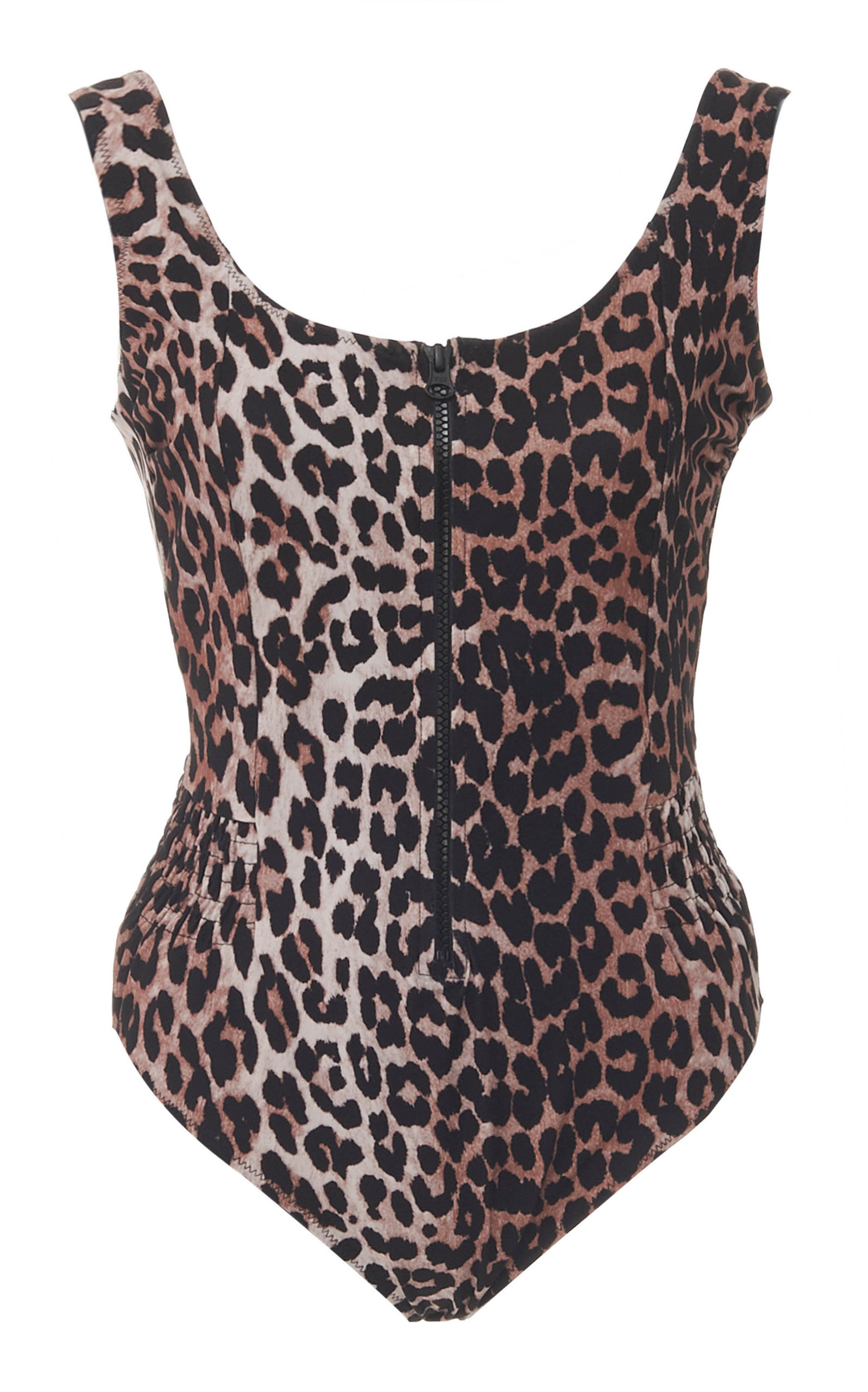 ganni leopard swimsuit