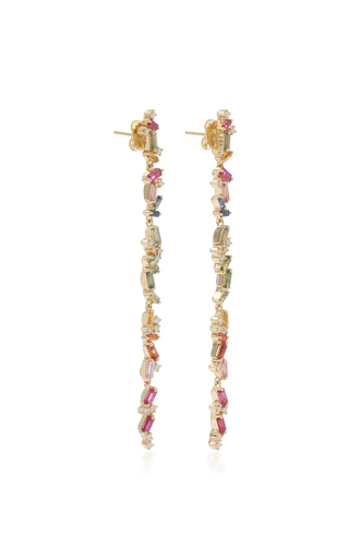 Rainbow 18K Yellow-Gold Dangle Earrings展示图