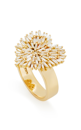 18K Yellow-Gold and White Diamond Heart Ring展示图