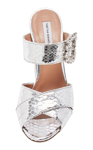 Reyner Crystal-Embellished Metallic Leather Sandals展示图