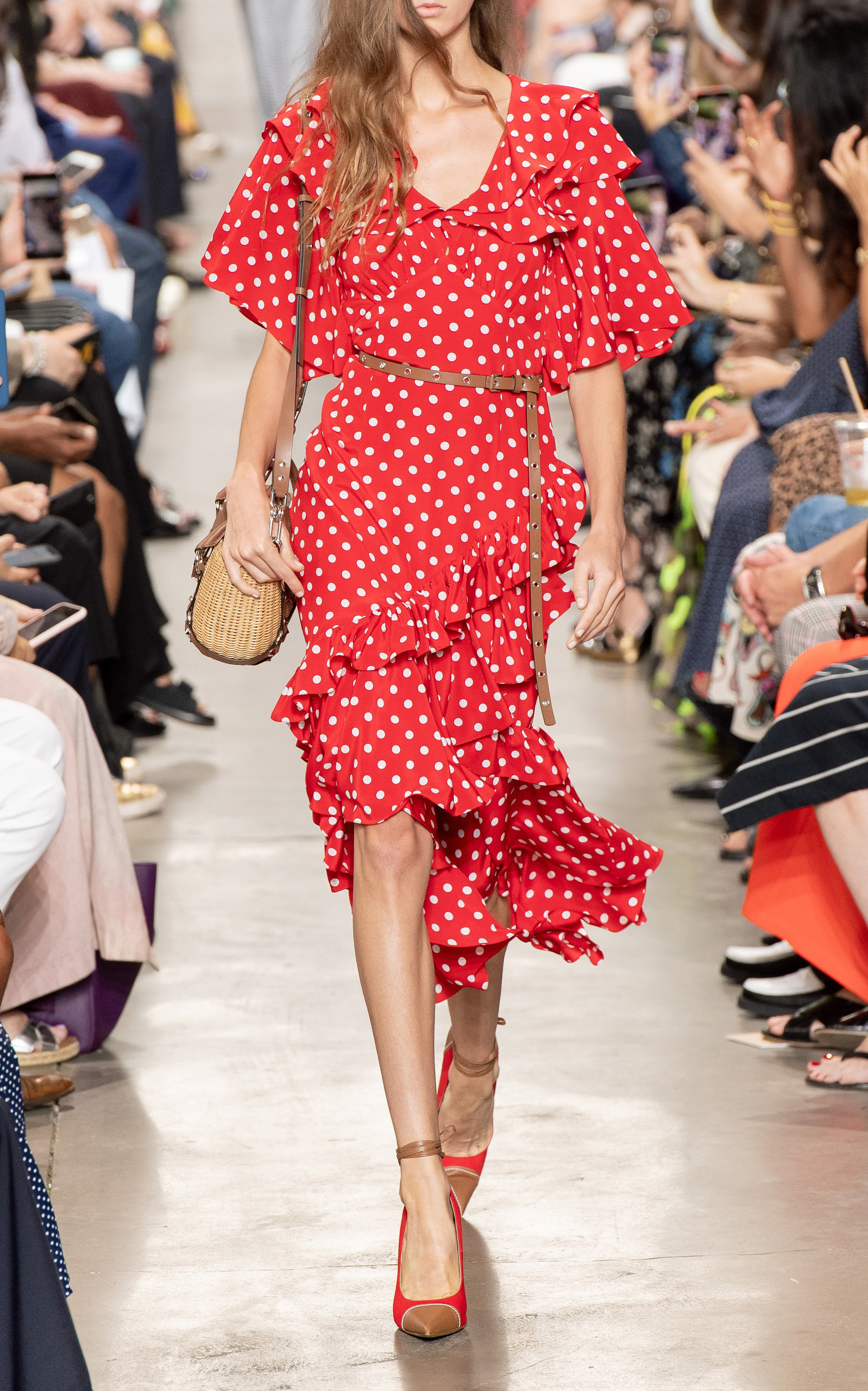 michael kors red polka dot dress