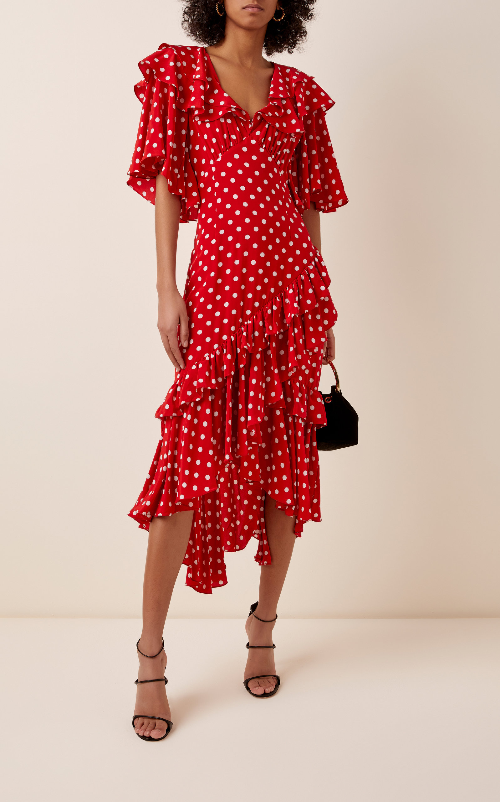 michael kors red polka dot dress