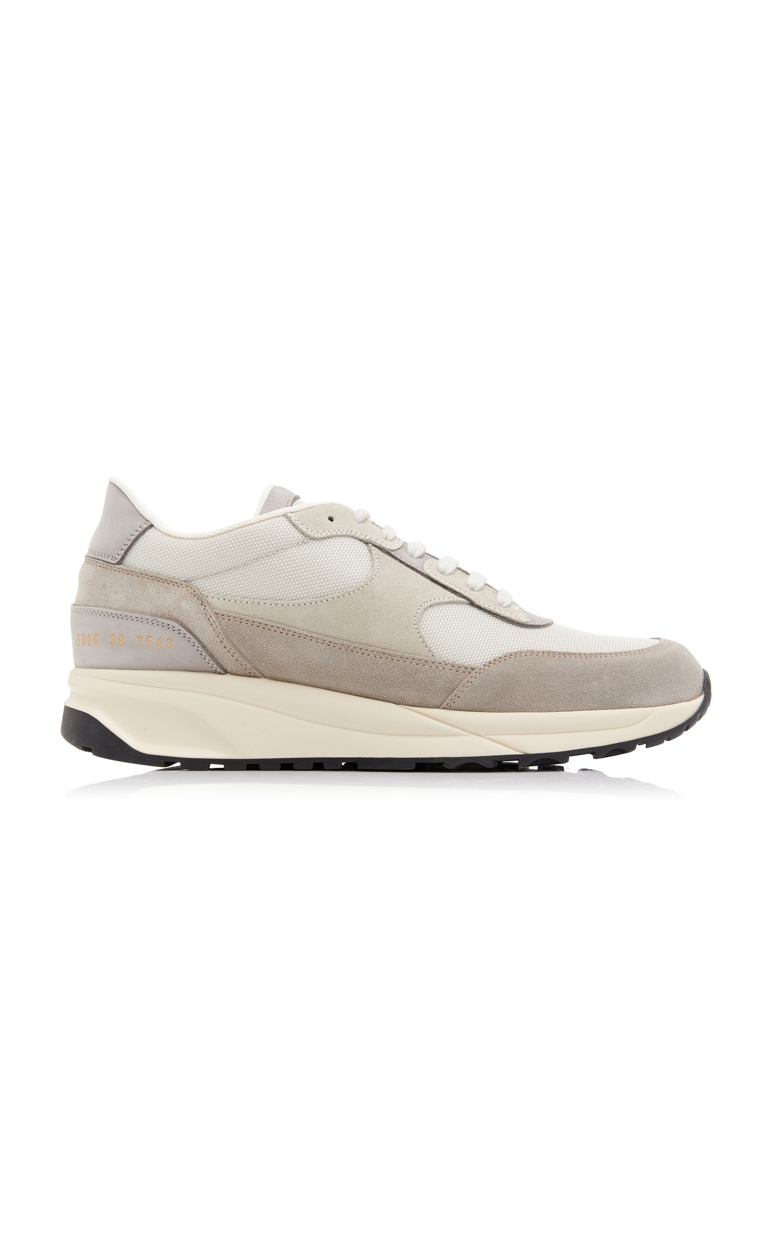 common projects track vintage nubuck and mesh sneakers